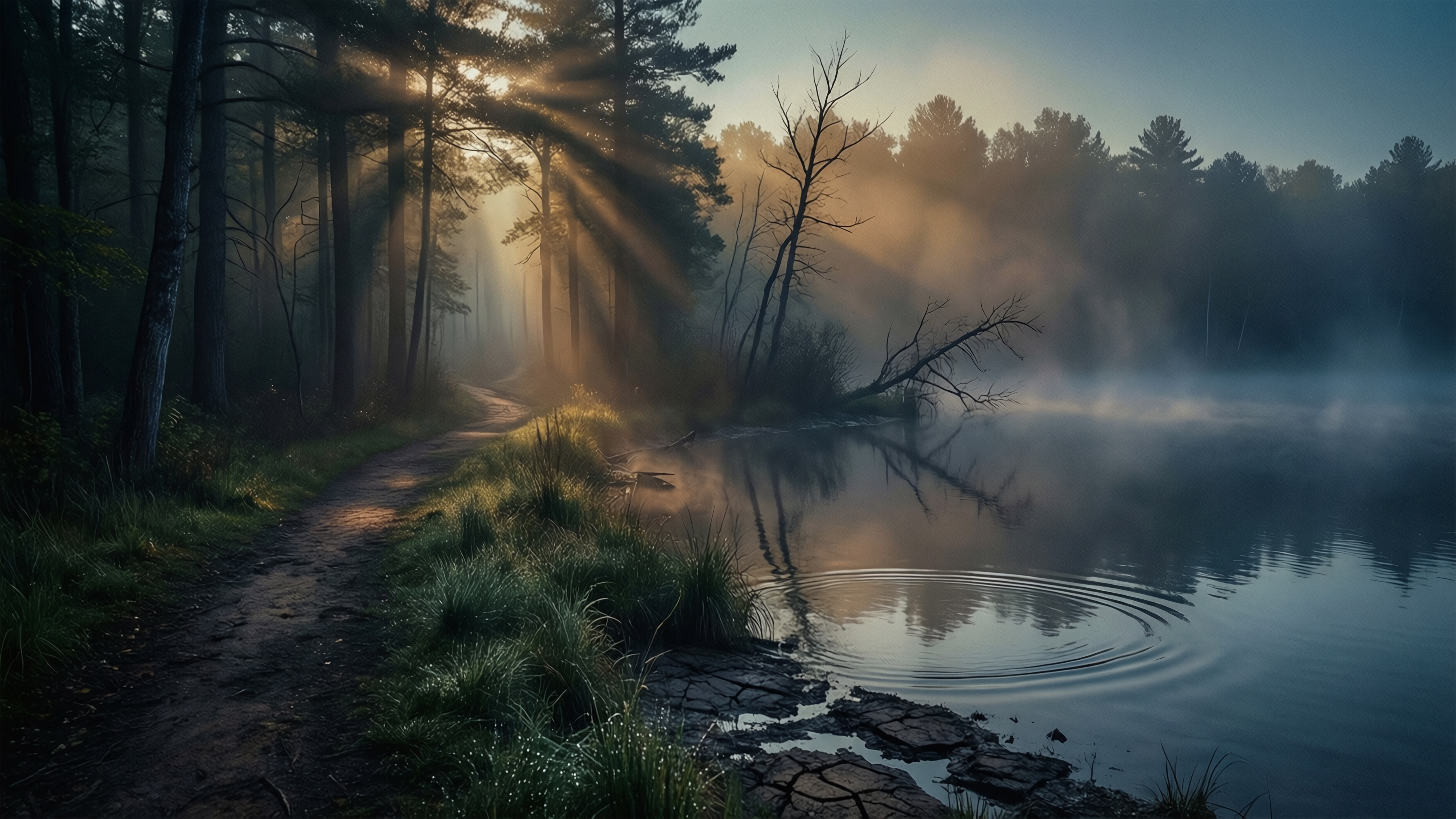 Free photo On the shore of the pond