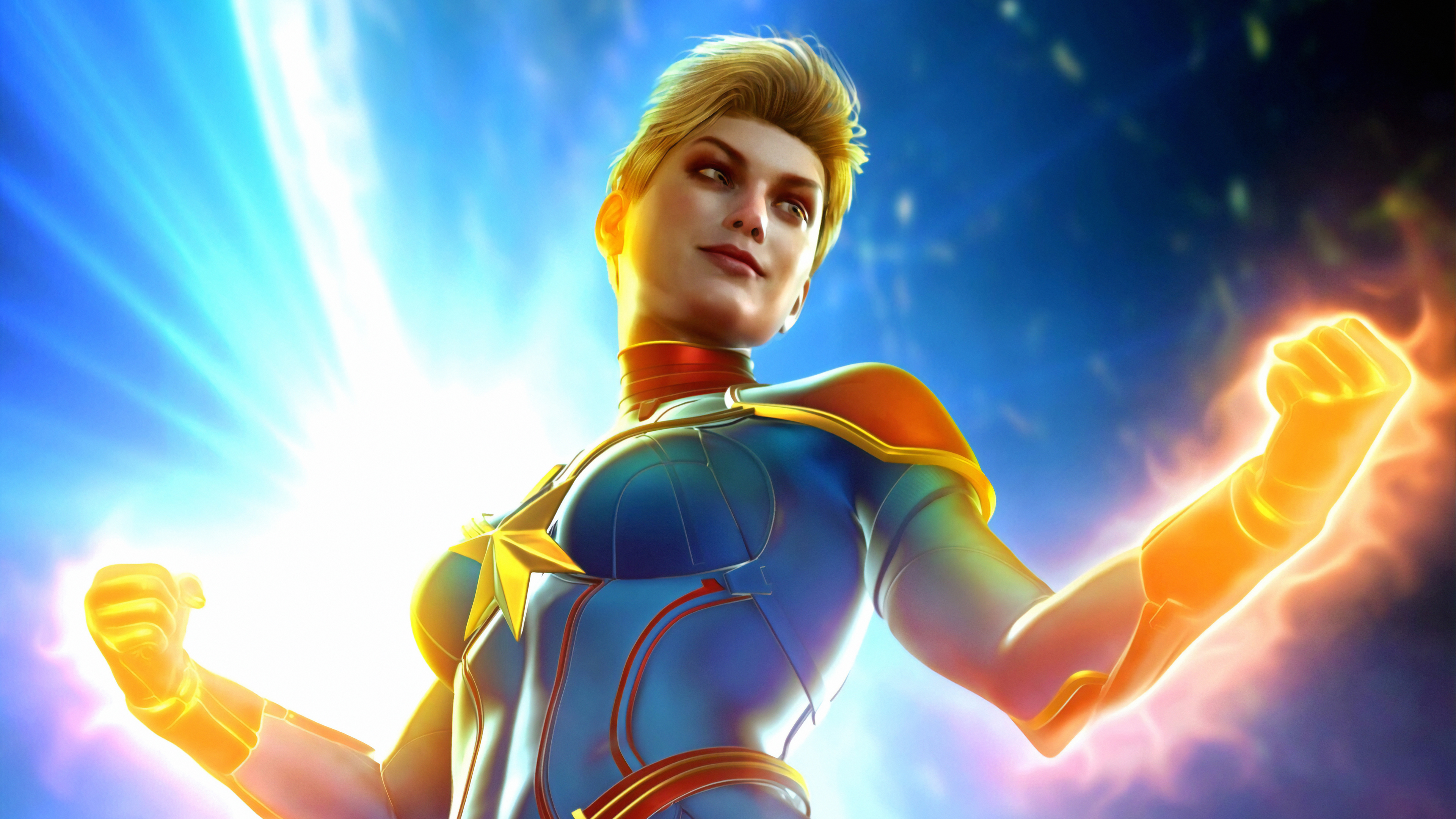 Обои капитан чудо супергерои произведение искусства на рабочий стол