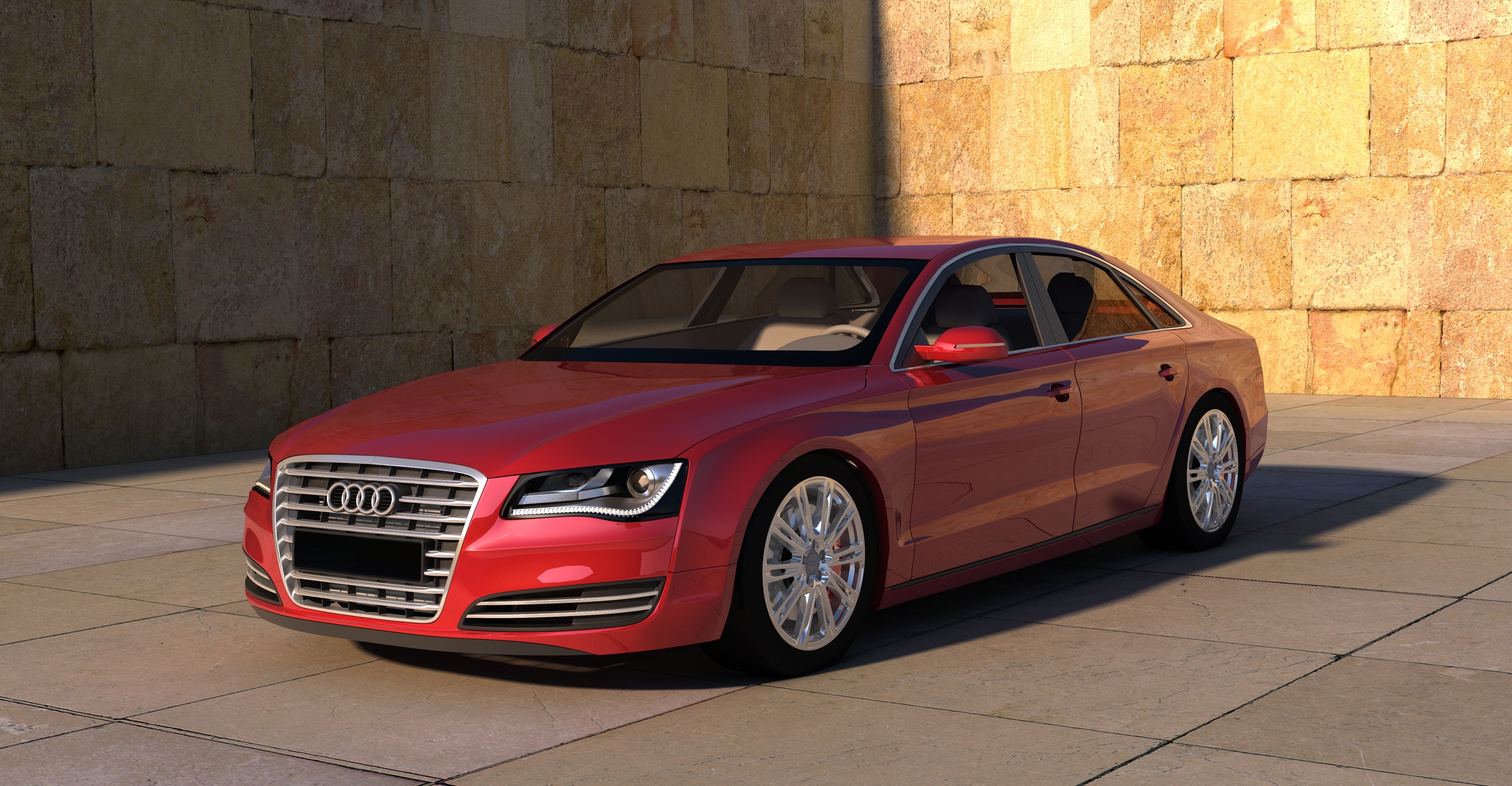 Free photo A red executive Audi