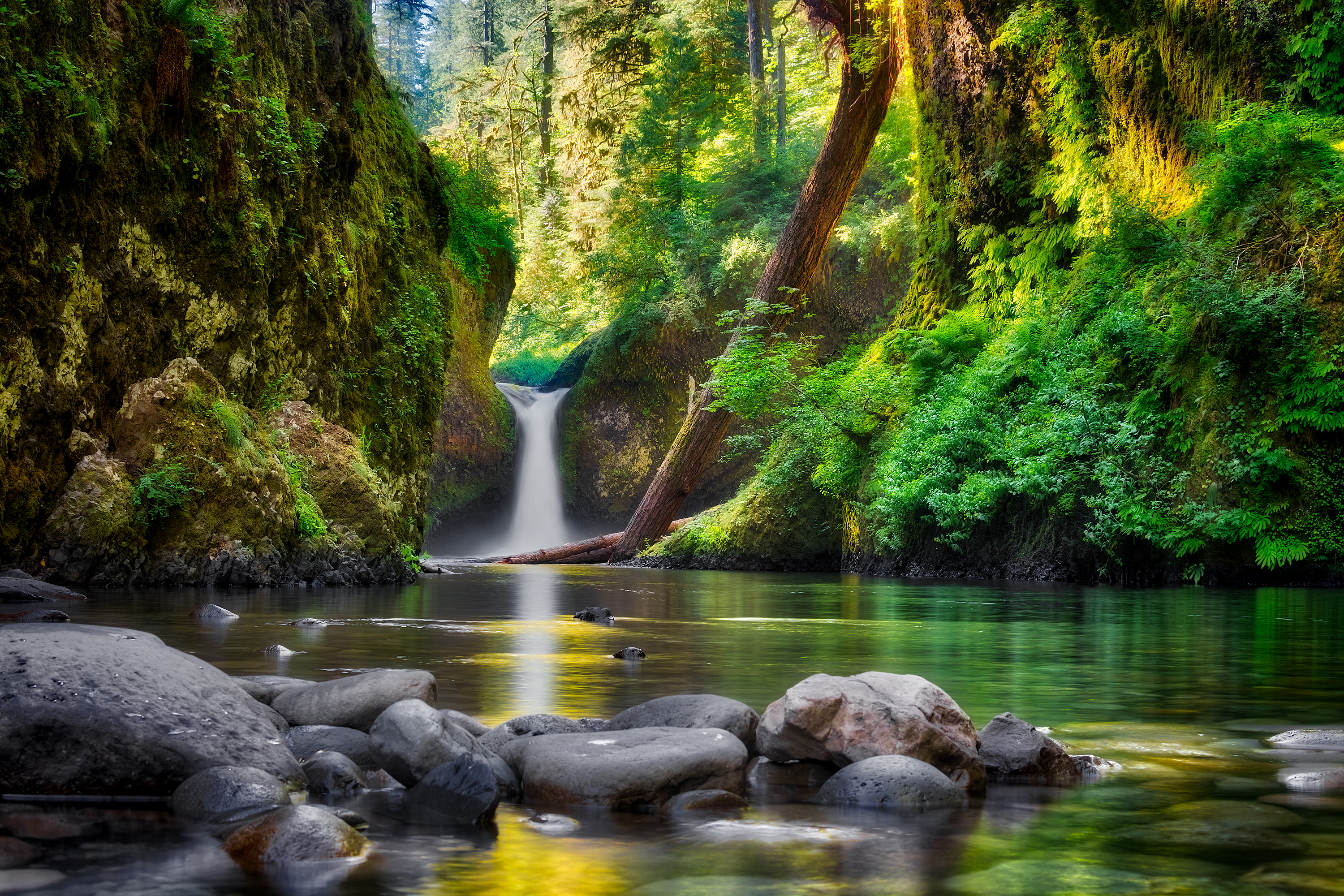 Обои Punchbowl Falls Columbia River Gorge National Scenic Area Oregon на рабочий стол