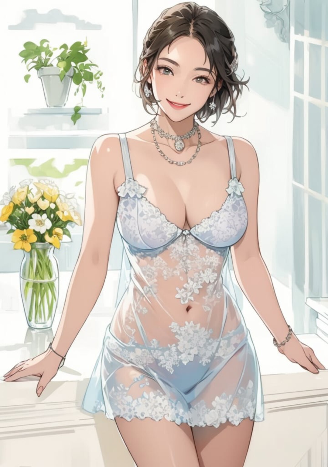 免费照片窗边的动漫女孩