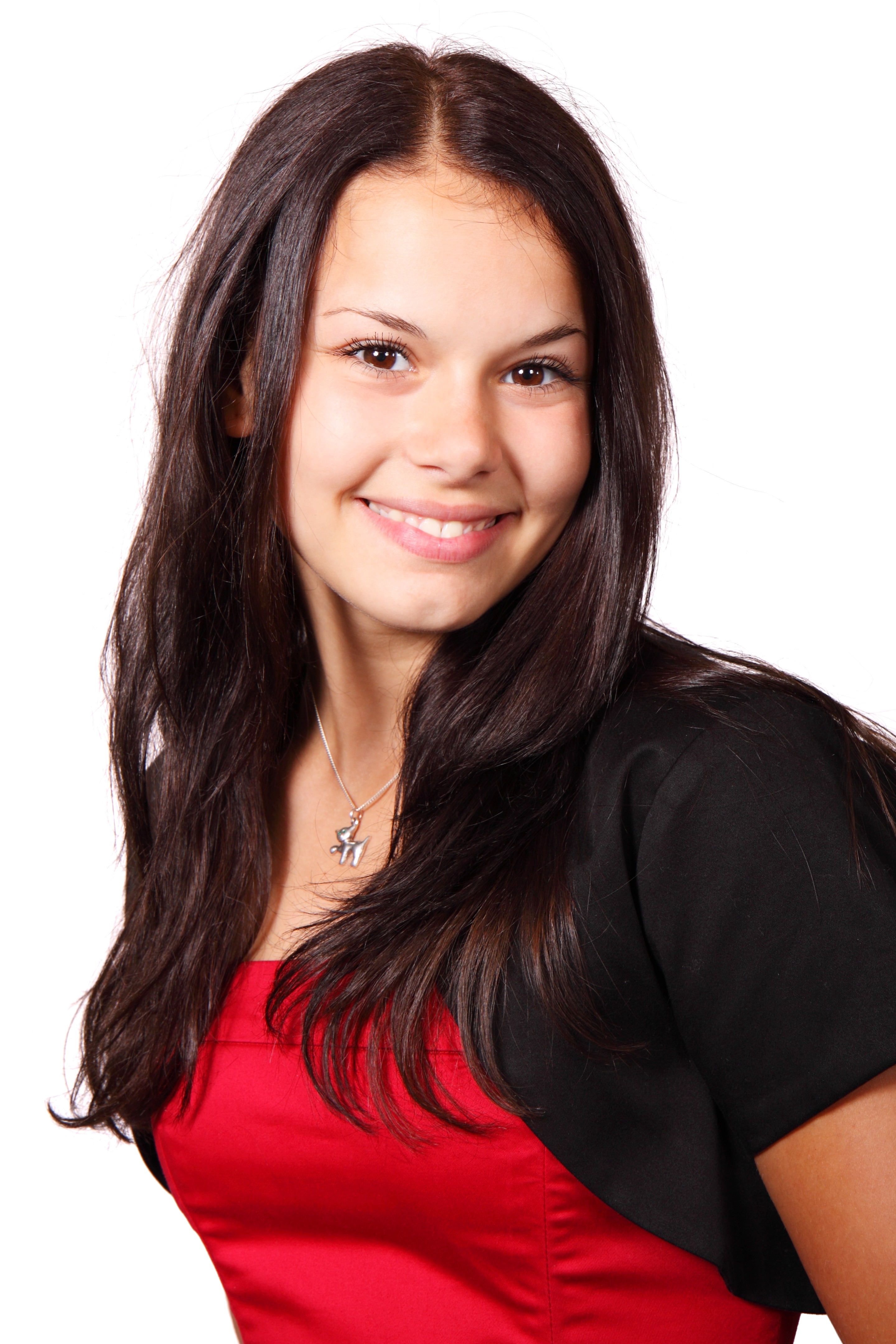 Free photo Portrait of a girl on a white background