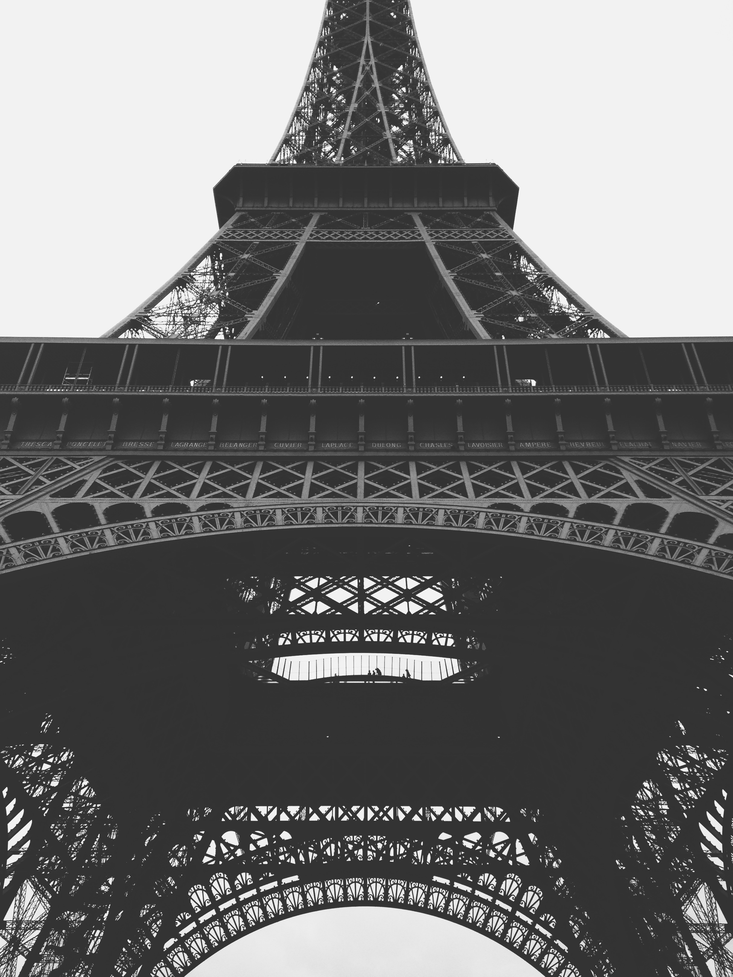 Wallpapers black and white building Eiffel Tower on the desktop