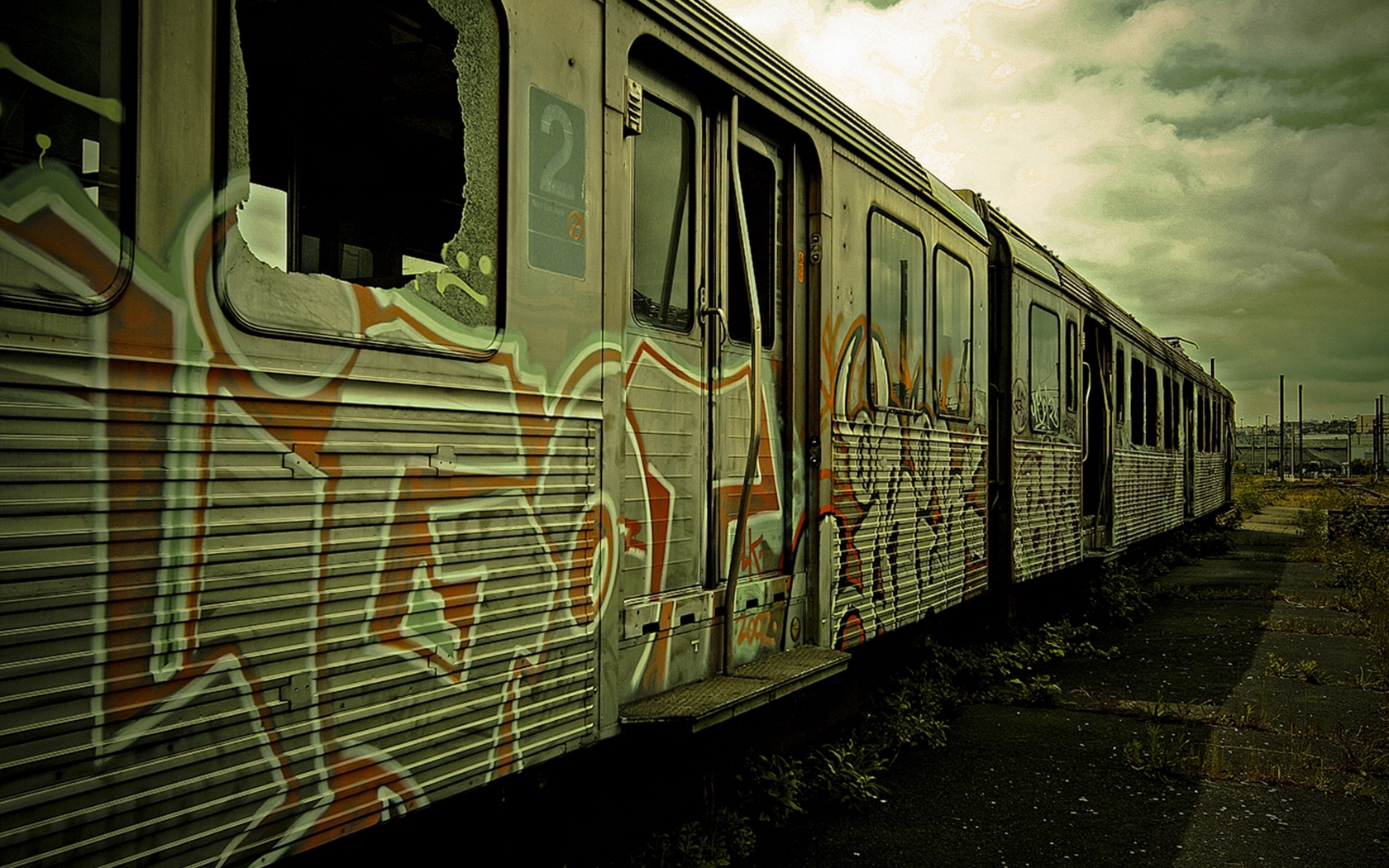 Wallpapers old cars electric train broken windows on the desktop