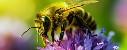 Бесплатное фото Пчела, которая сидит на каких-то цветах