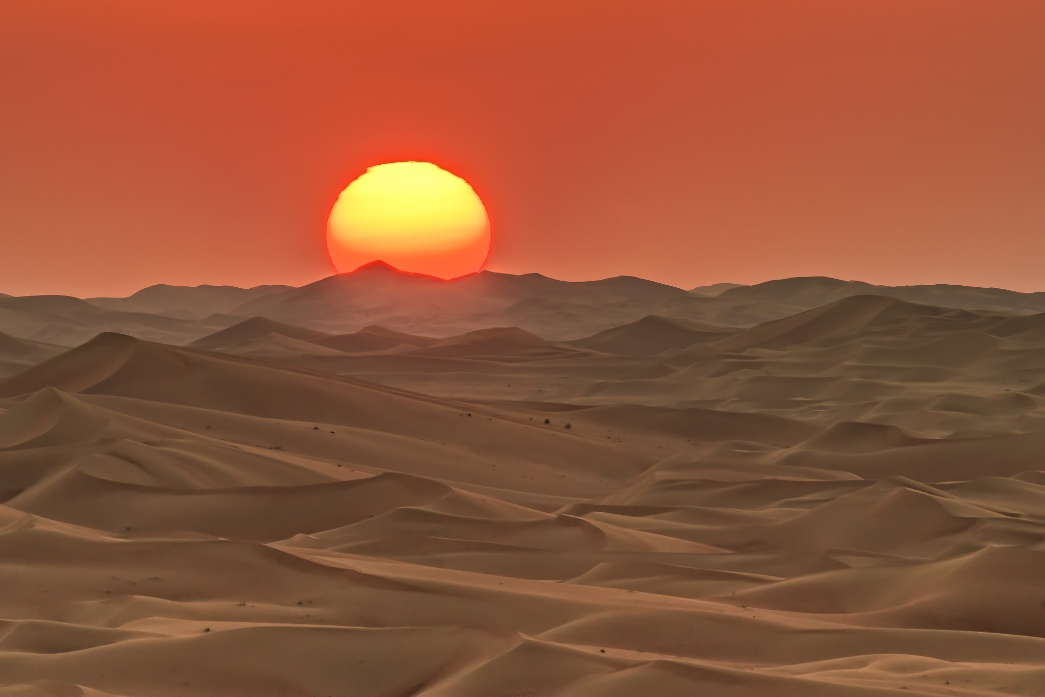 Обои пустыня закат пейзаж на рабочий стол