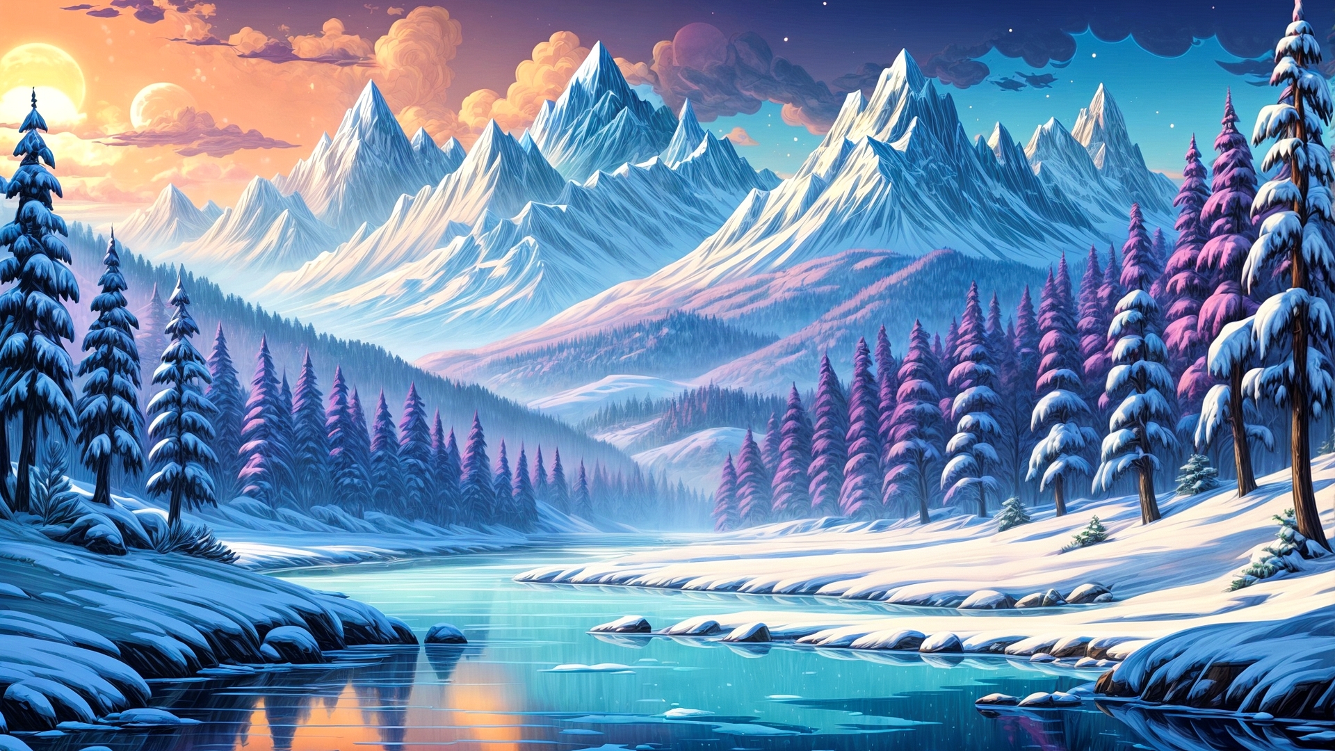 免费照片冬季景观和雪山