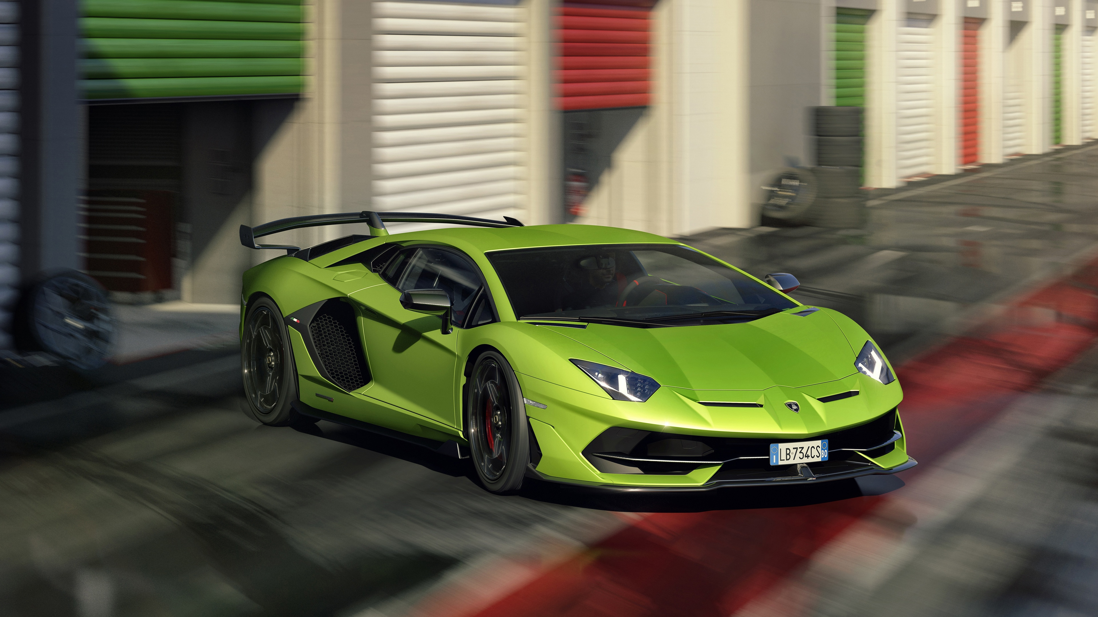 Wallpapers garage wallpaper lamborghini aventador svj green supercars on the desktop