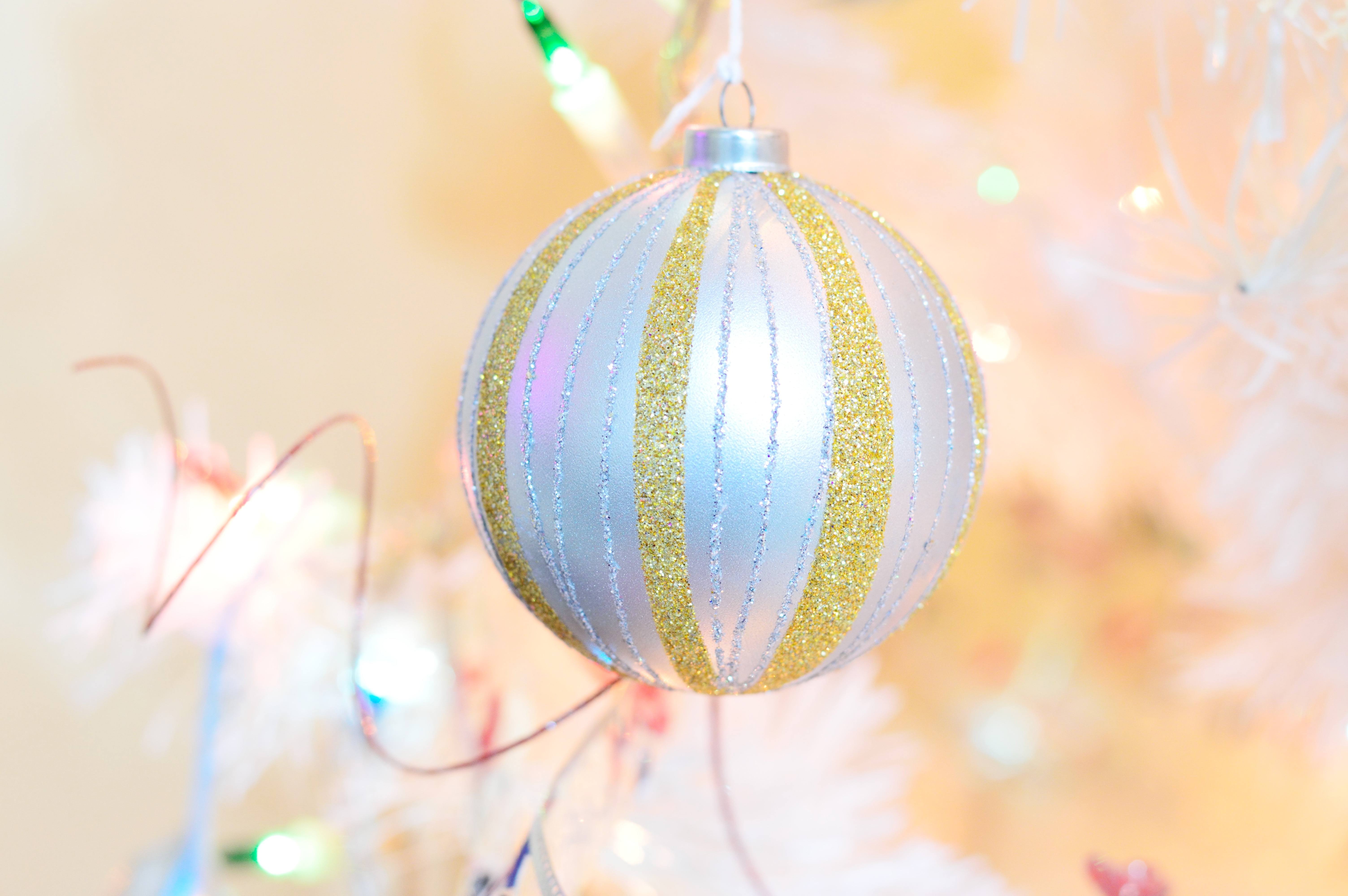 A silver-gold New Year`s Eve ball