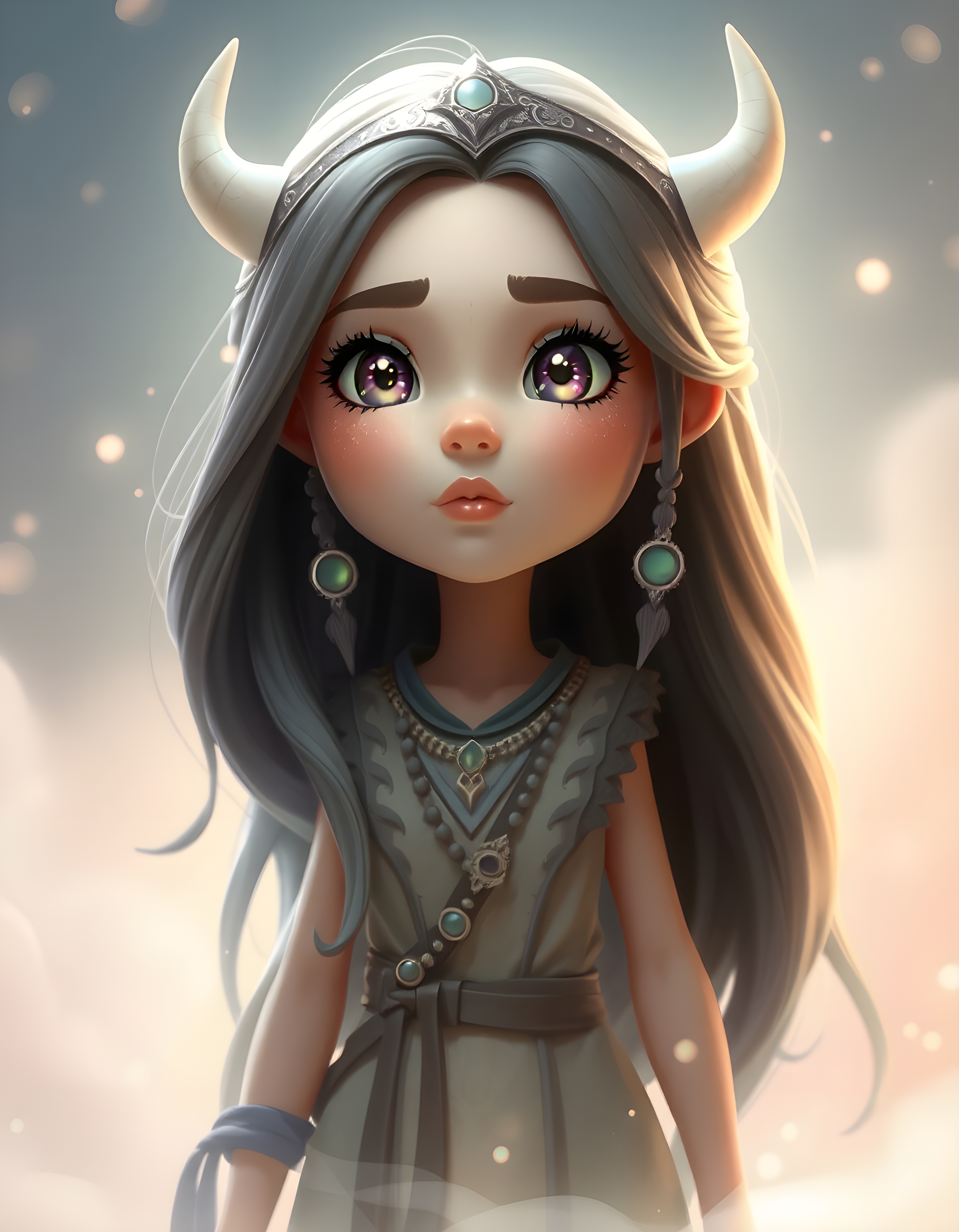 Бесплатное фото Девочка с длинными волосами