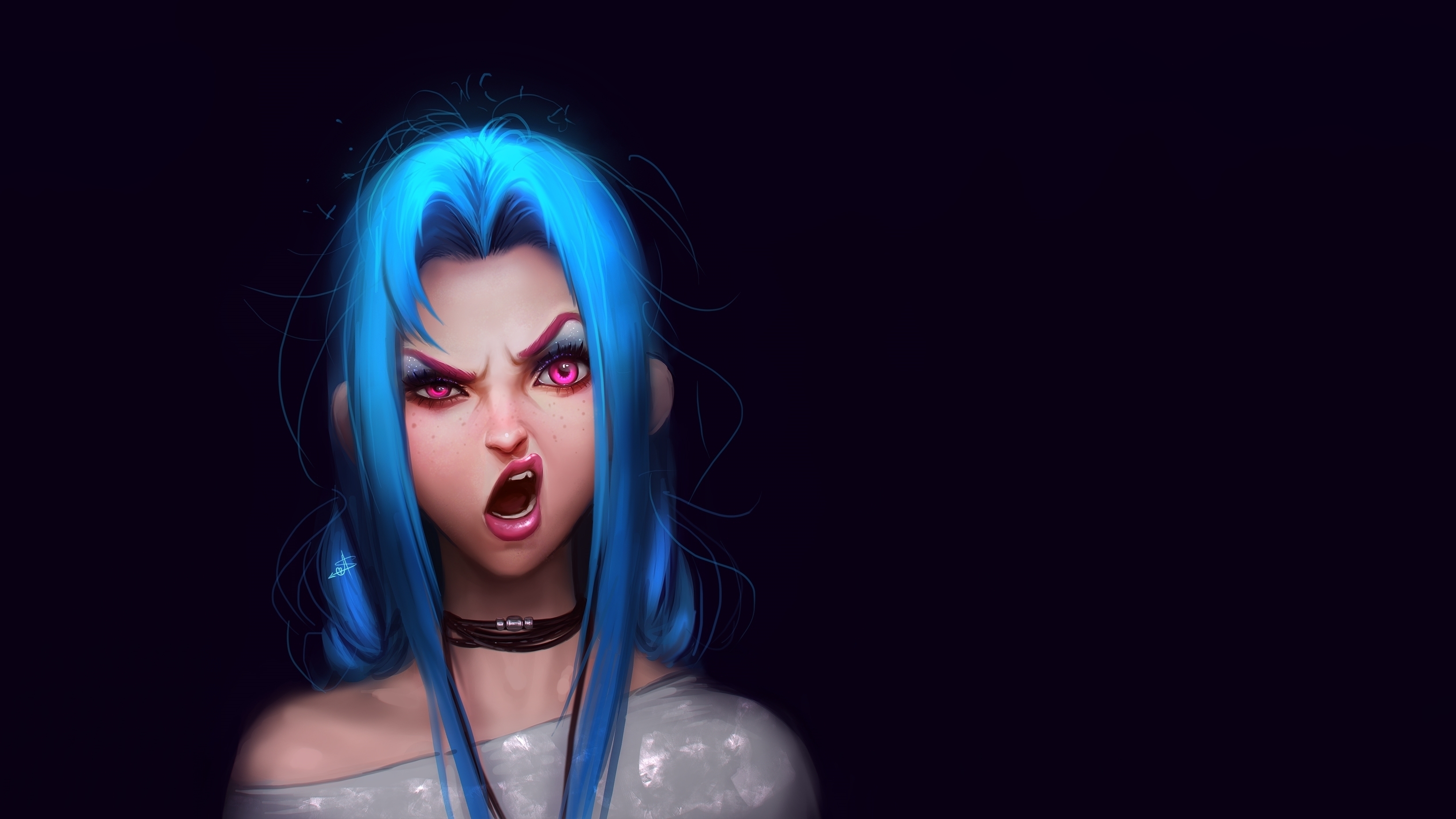 Wallpapers League Of Legends weird expression wallpaper jinx on the desktop