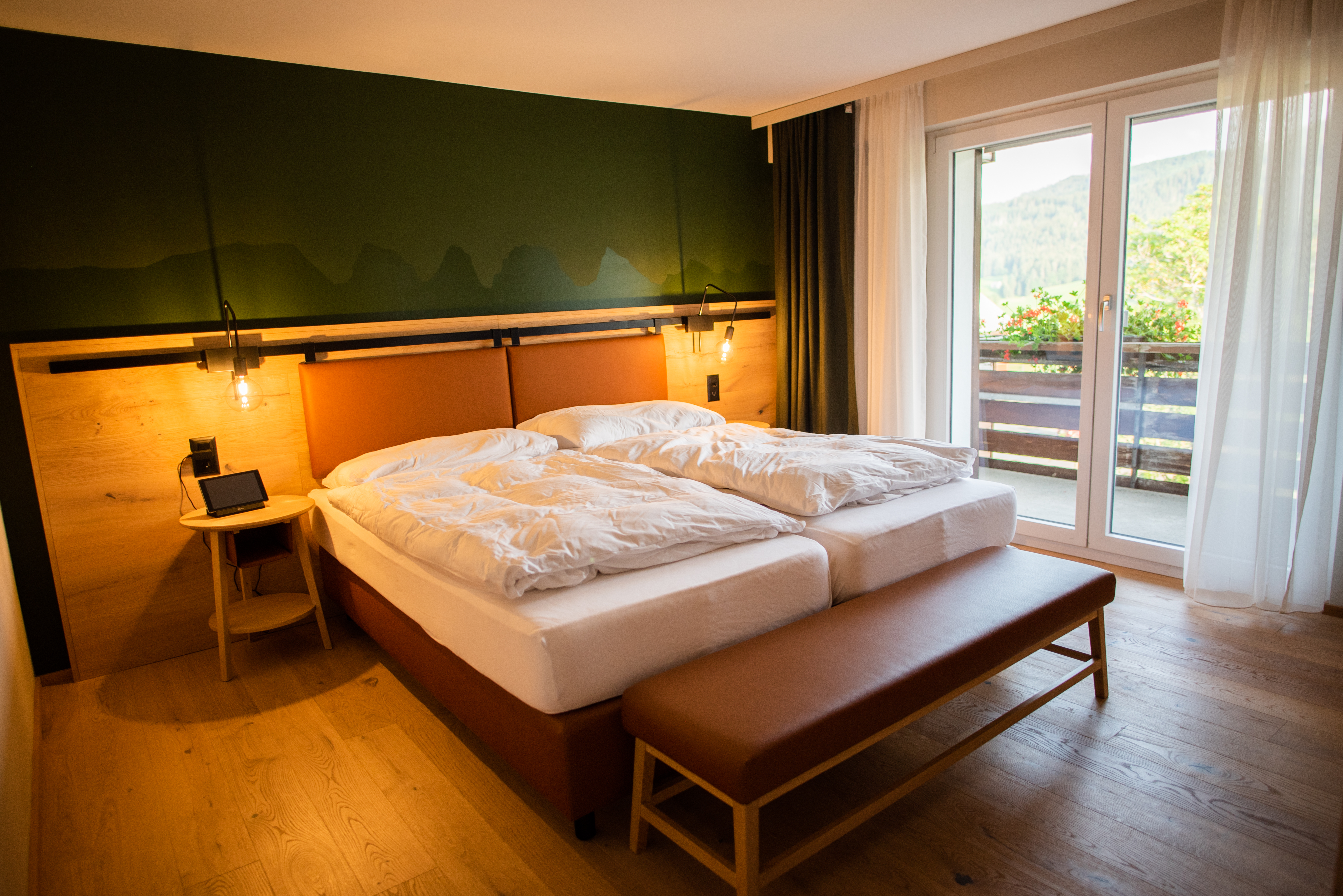 Бесплатное фото Спальня с двумя матрасами