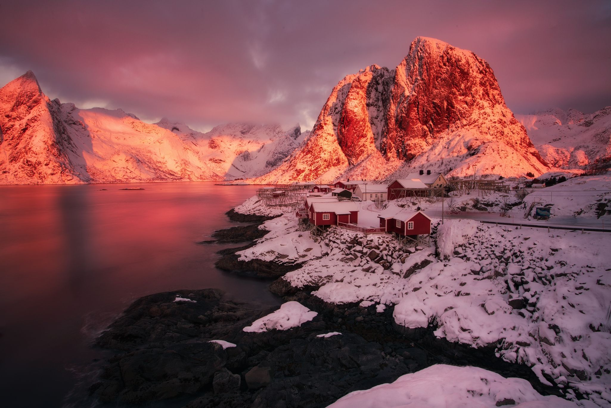 Wallpapers Reine Hamnoy winter on the desktop