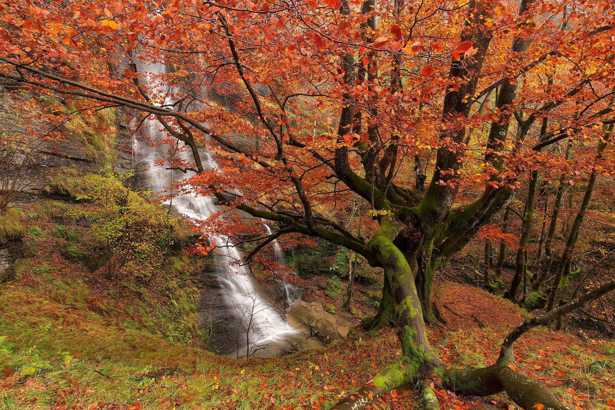 Wallpapers Uguna Waterfall Gorbea Natural Park Bizkaia on the desktop