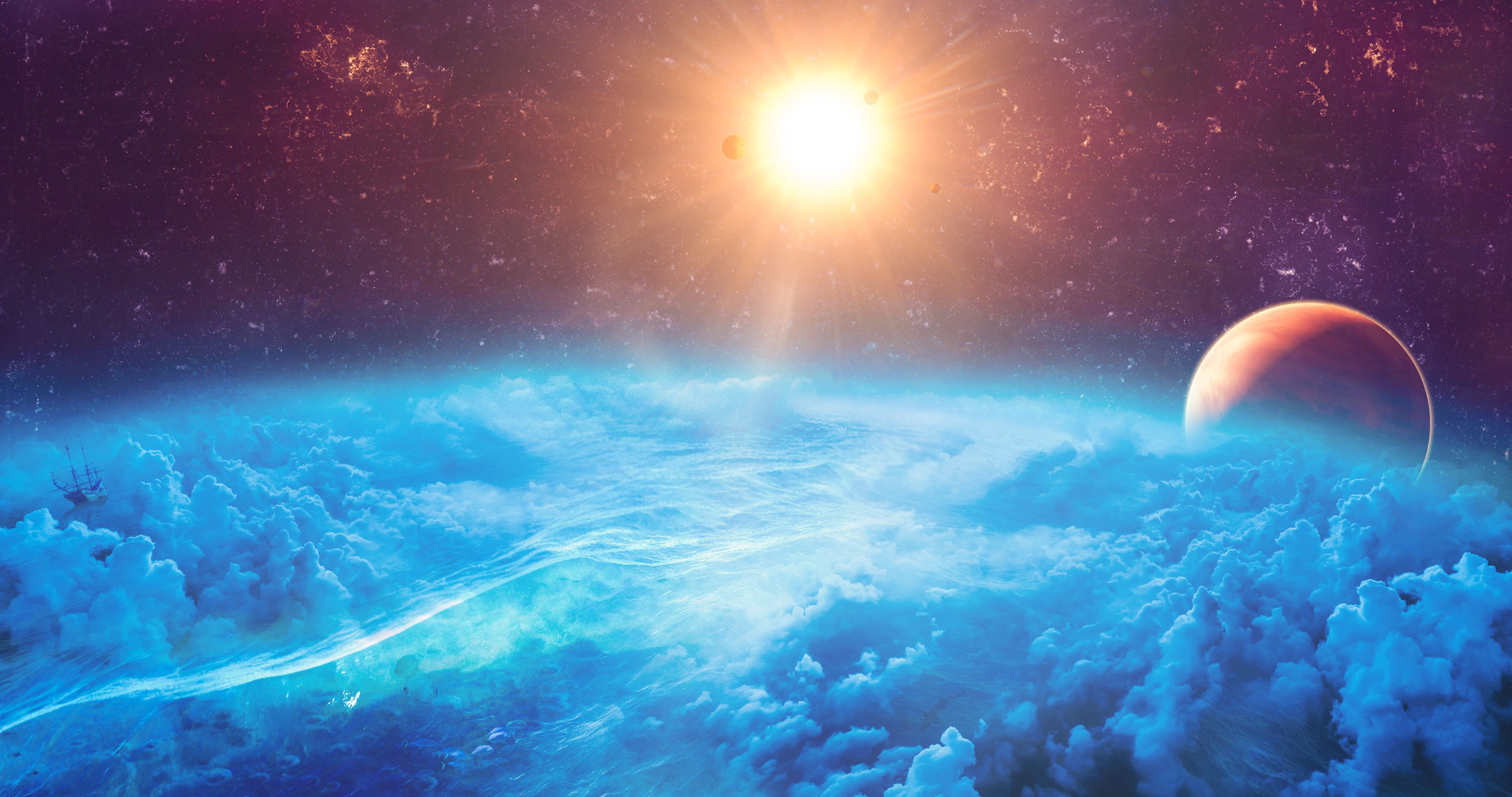 桌面上的壁纸艺术家 天空 行星