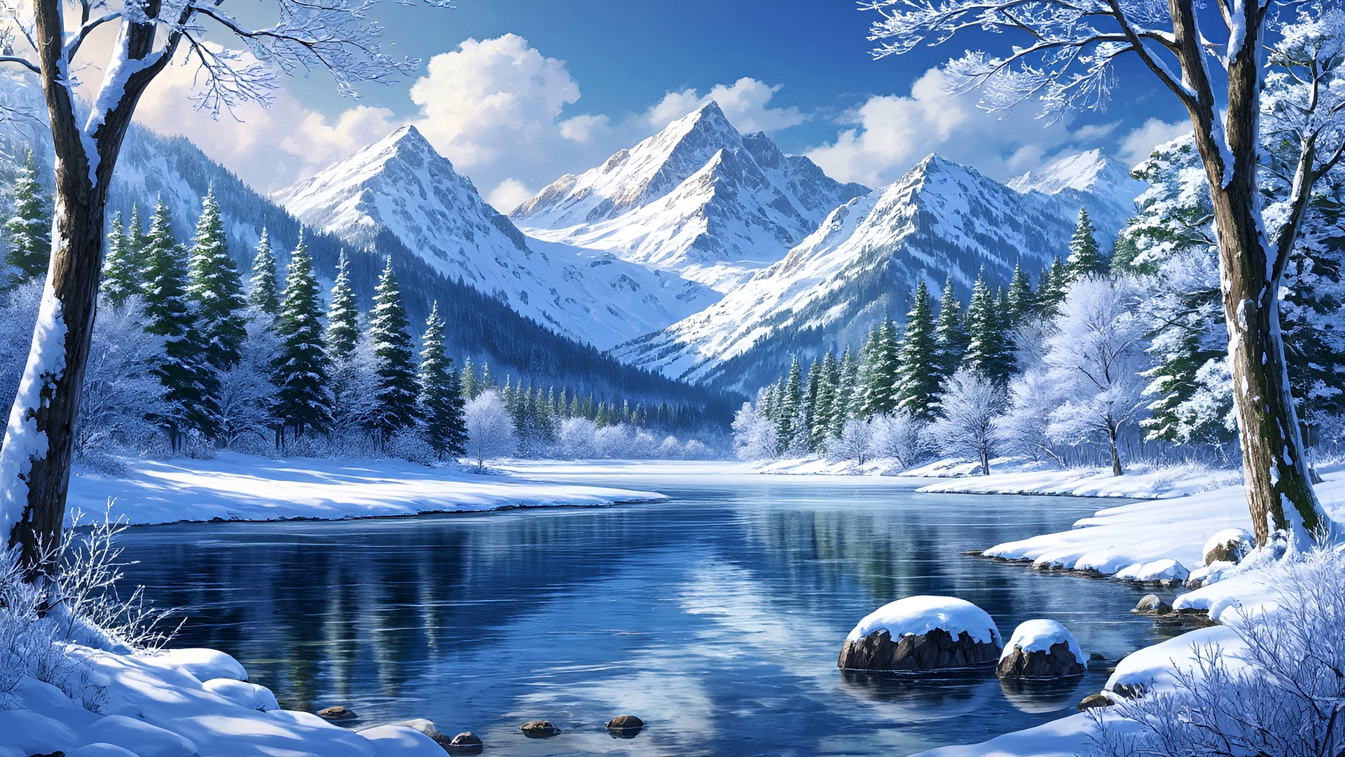 Бесплатное фото Красивый зимний пейзаж эпизод одиннадцатый