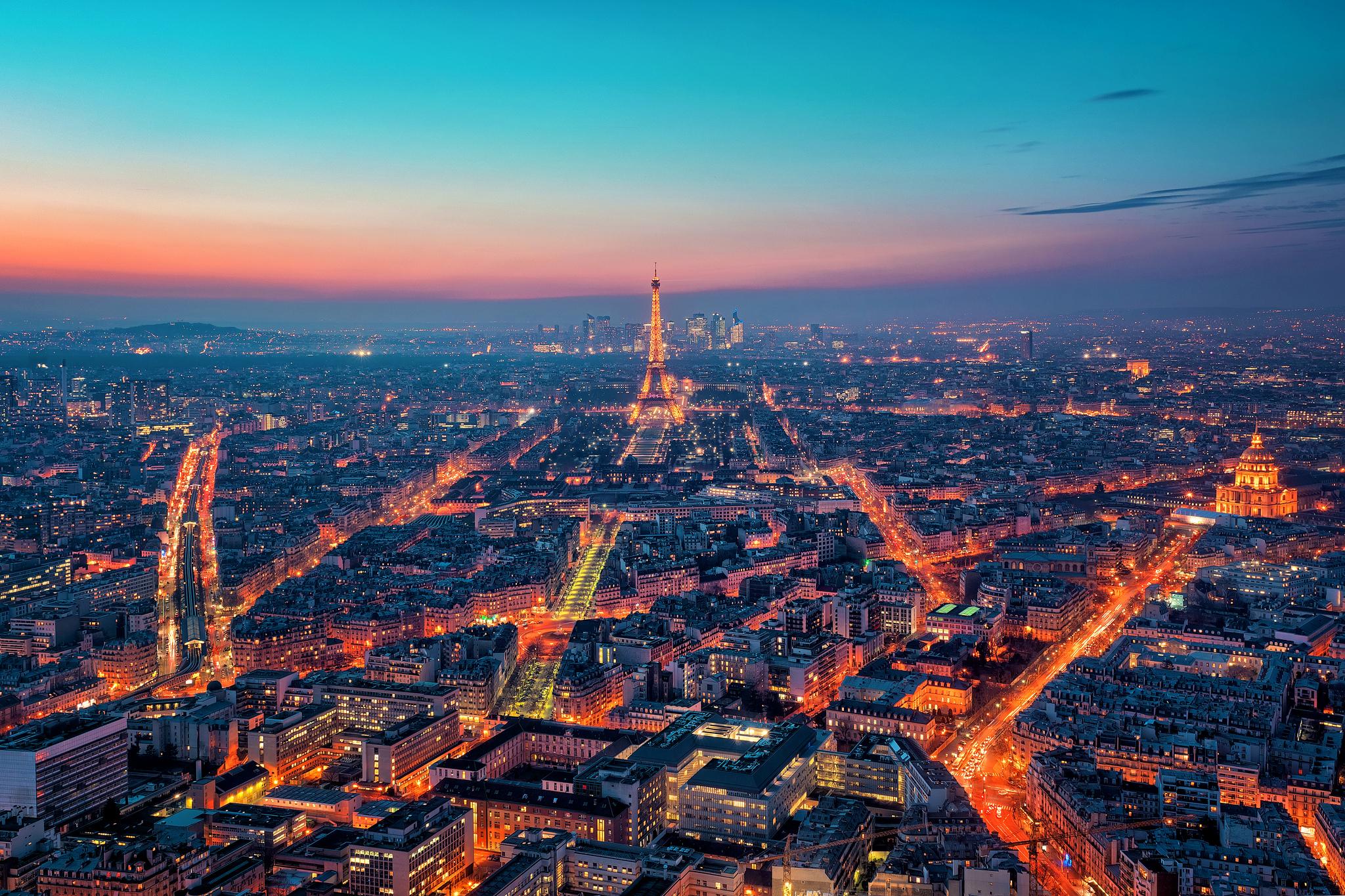 Wallpapers Eiffel Tower France evening on the desktop
