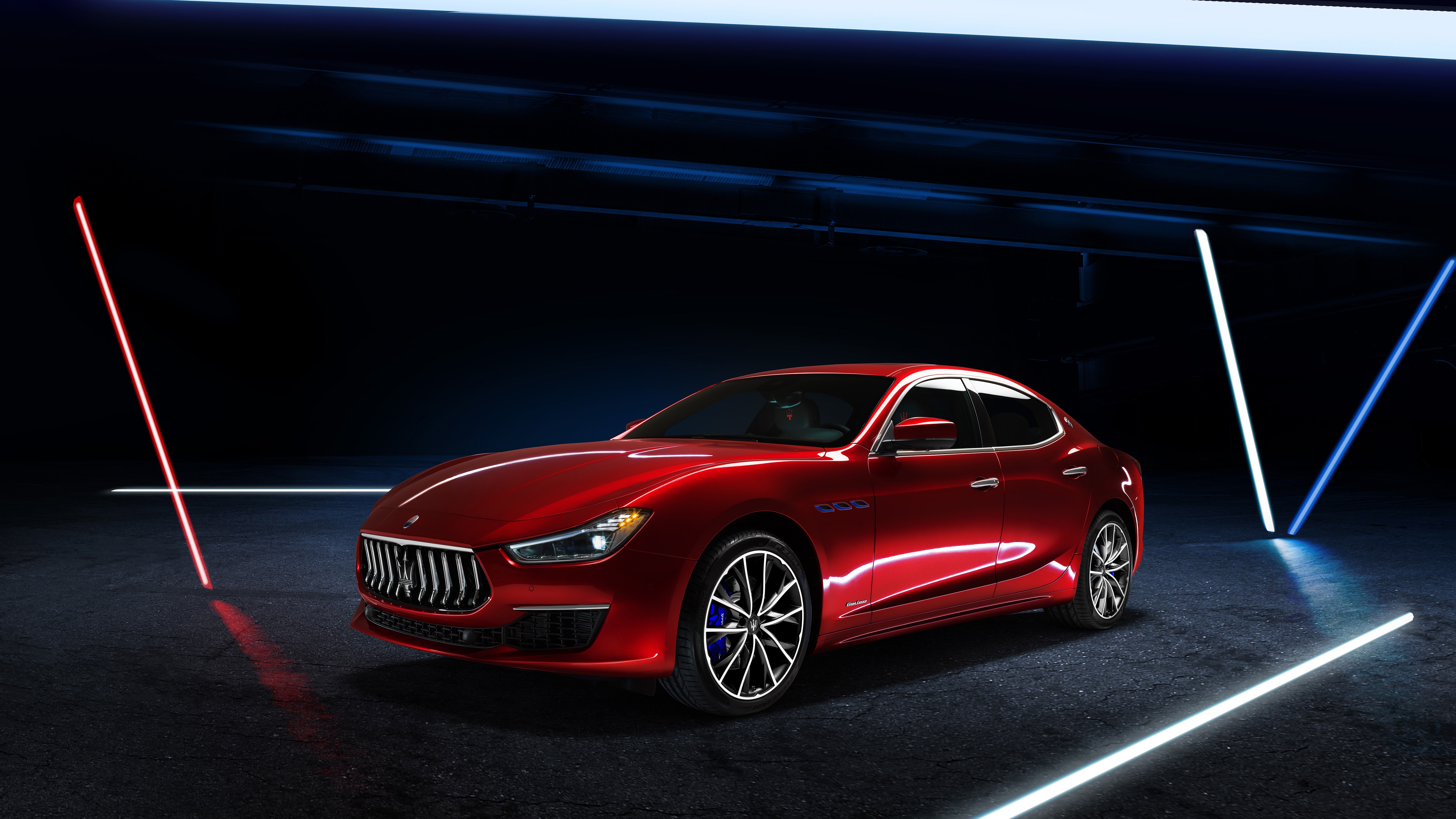 Обои обои maserati ghibli granlusso hybrid 2020 красные спортивные автомобили машины на рабочий стол