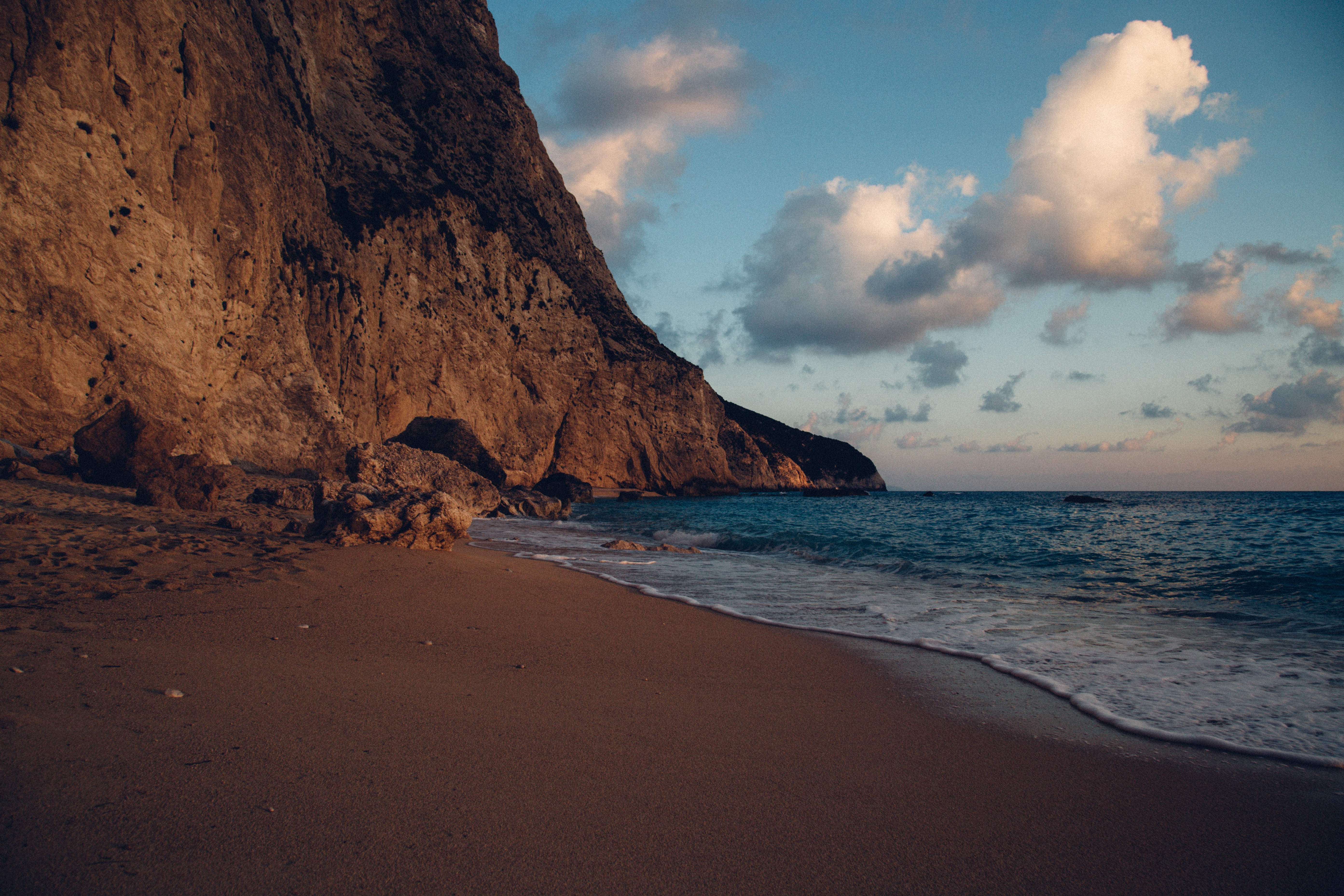 Sea beach with a mountain on the coast