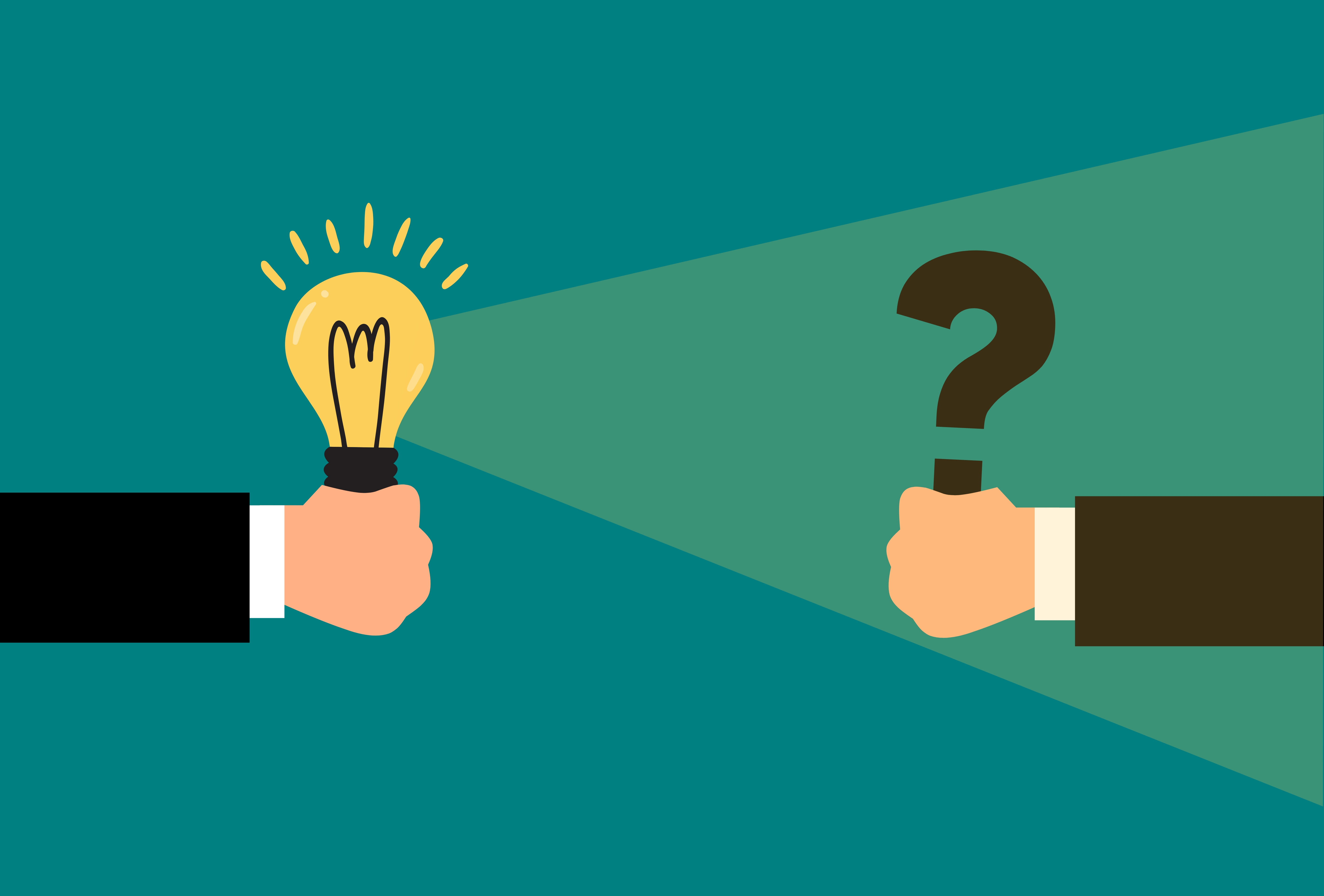 Бесплатное фото Идея против вопроса