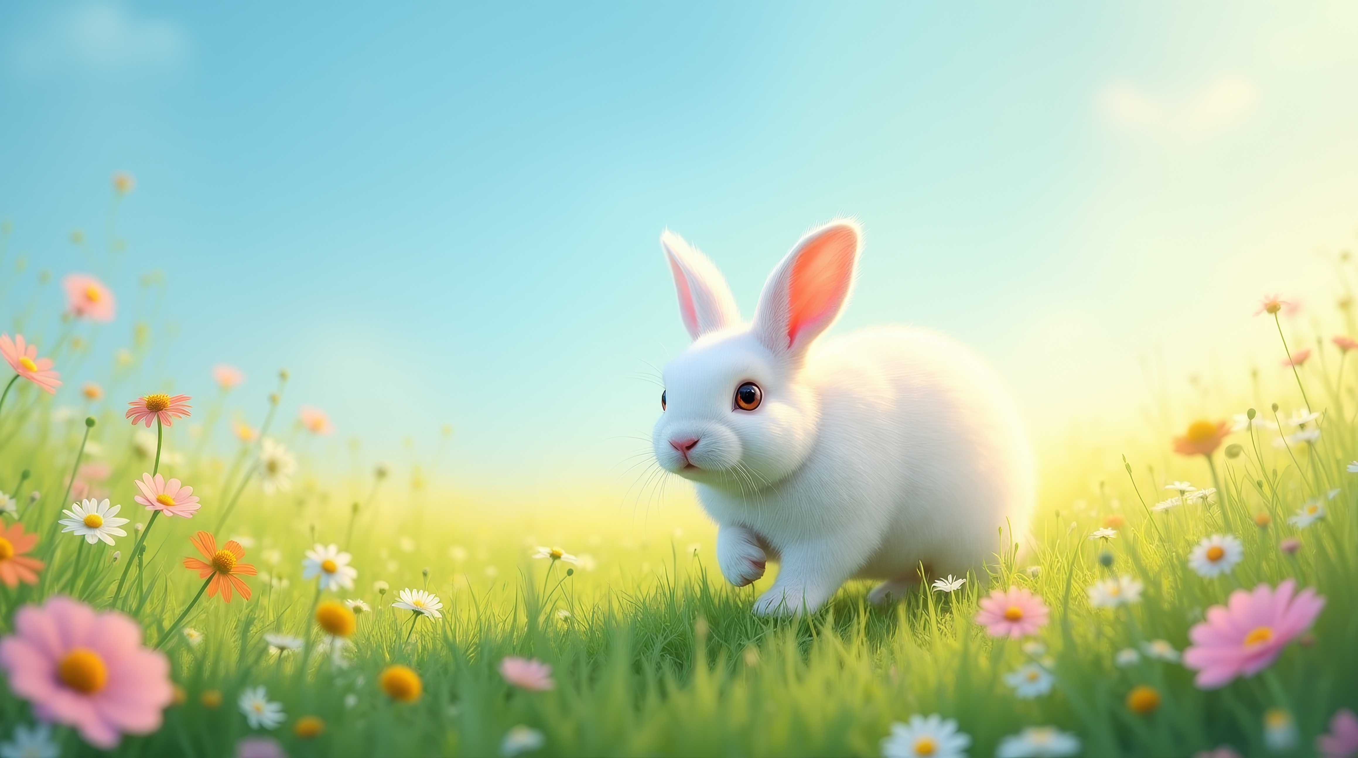 Бесплатное фото Кролик, который стоит в траве.