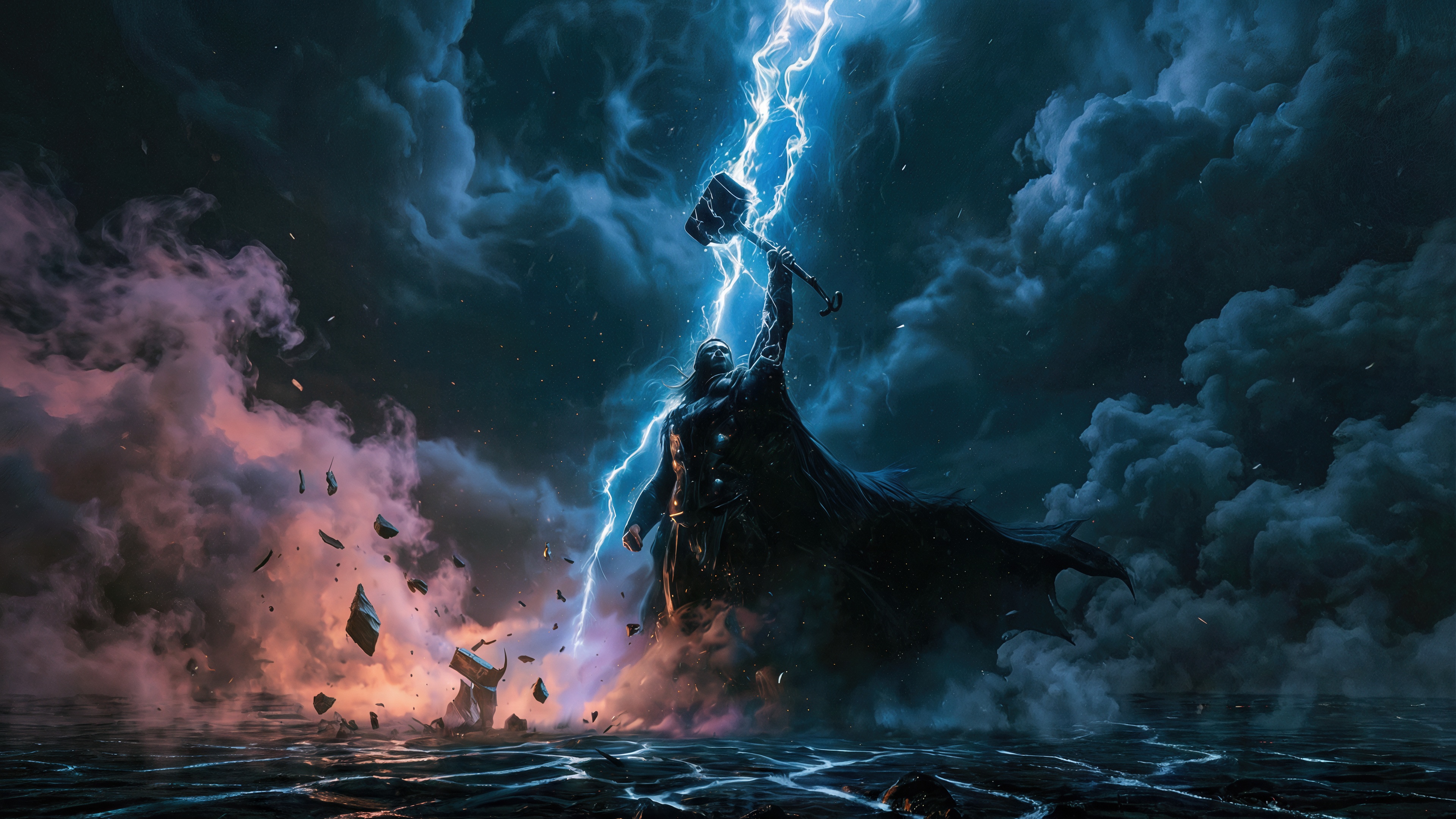Wallpapers Thor superhero hammer on the desktop