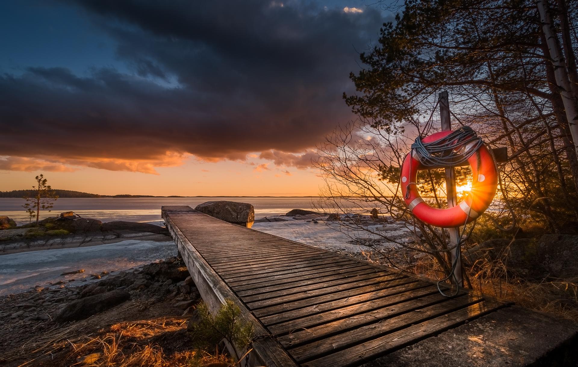 пирс на закате и рассвете