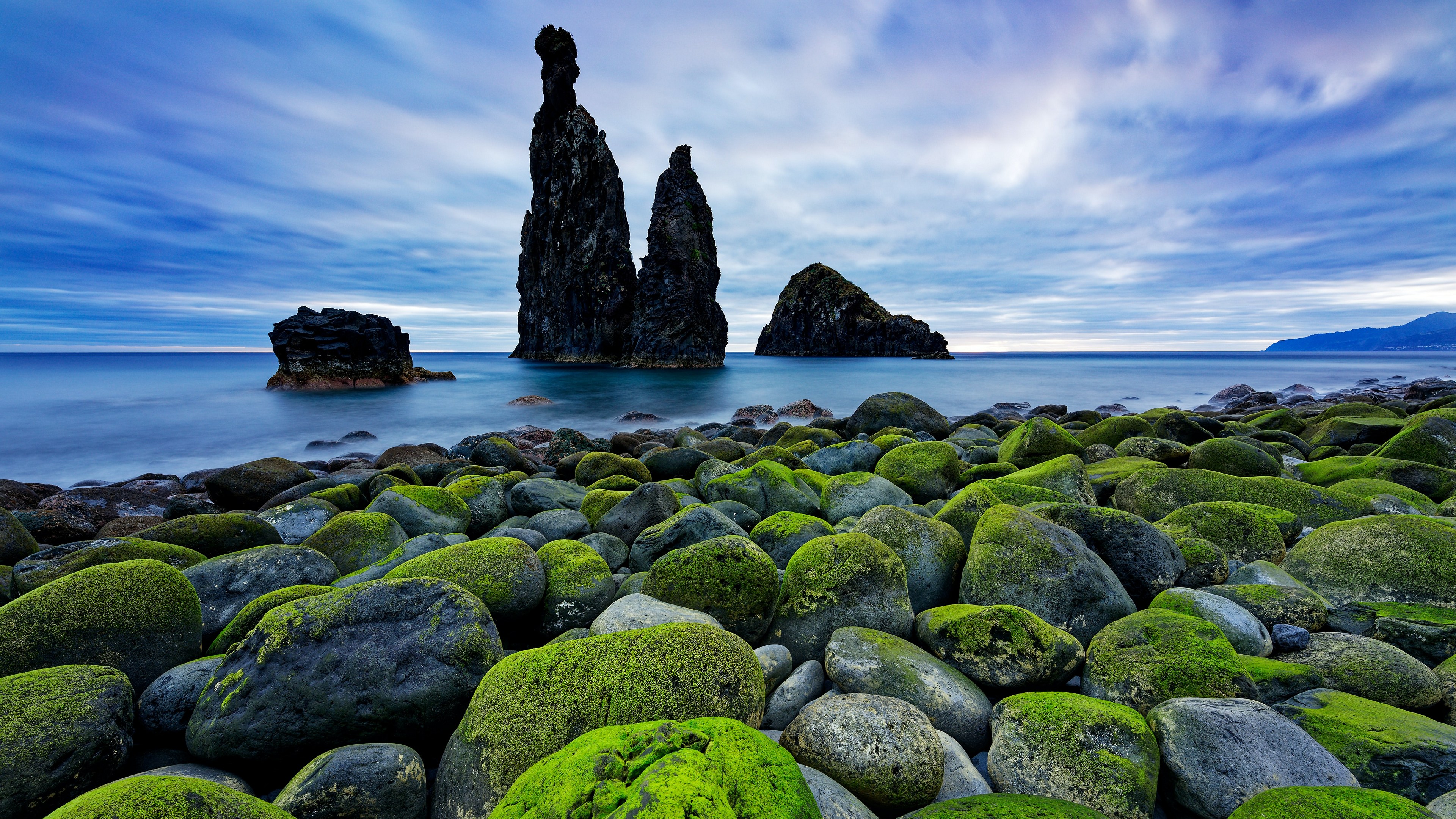 免费照片葡萄牙长满苔藓的石质海岸