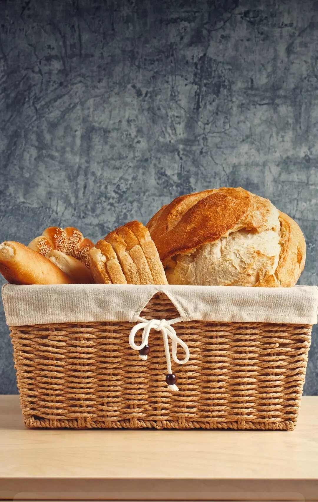 免费照片新鲜出炉的面包在篮子里