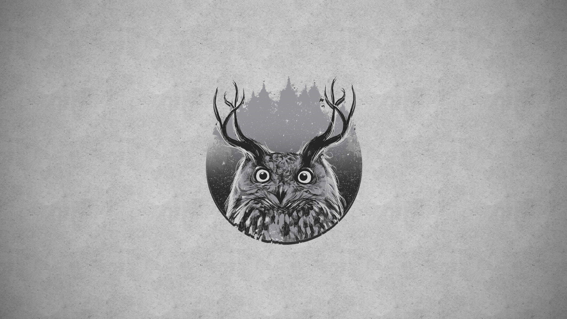 Обои чертеж лес белый на рабочий стол