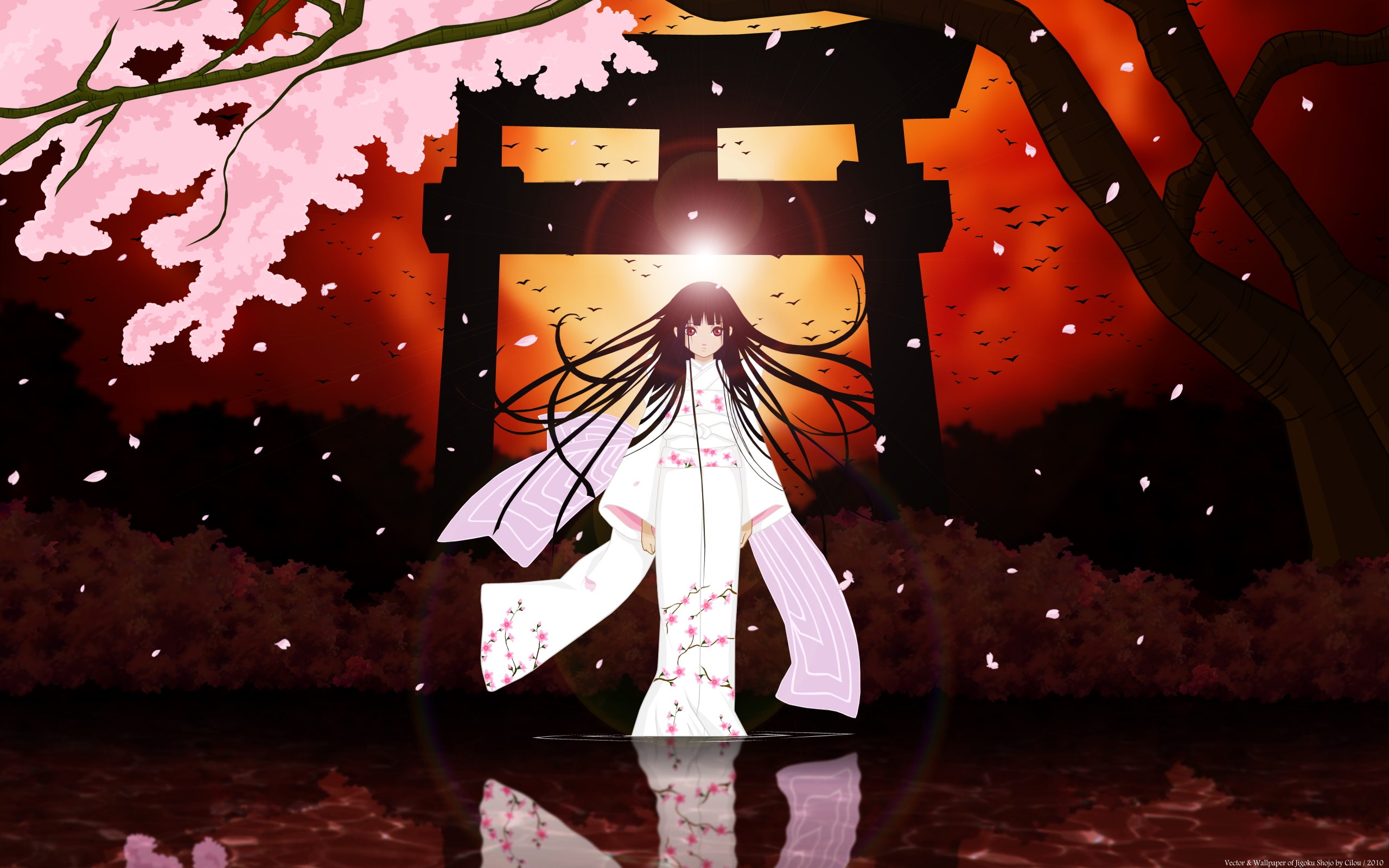 Wallpapers anime brunette Moon on the desktop