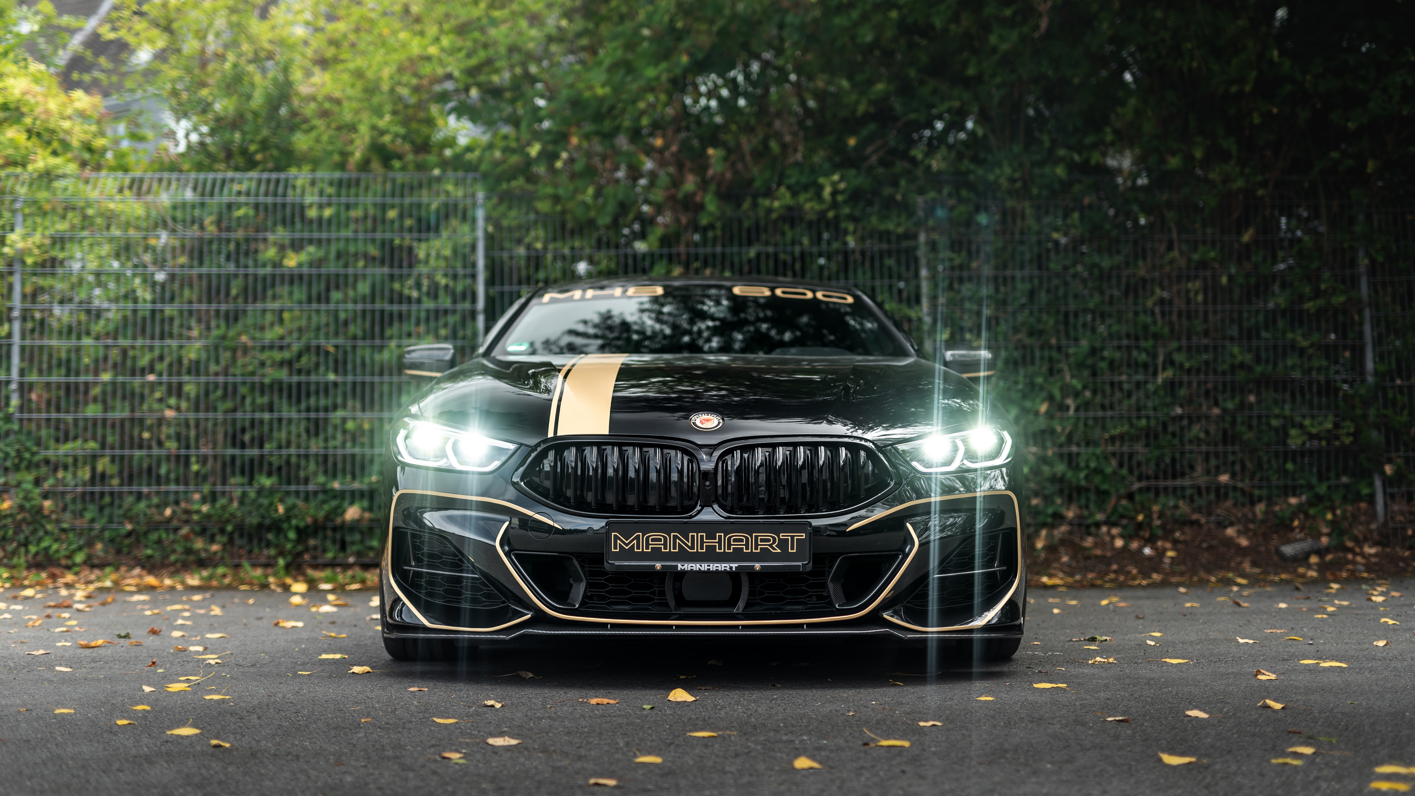 Free photo Bmw 8 series coupe manhart with luminous headlights