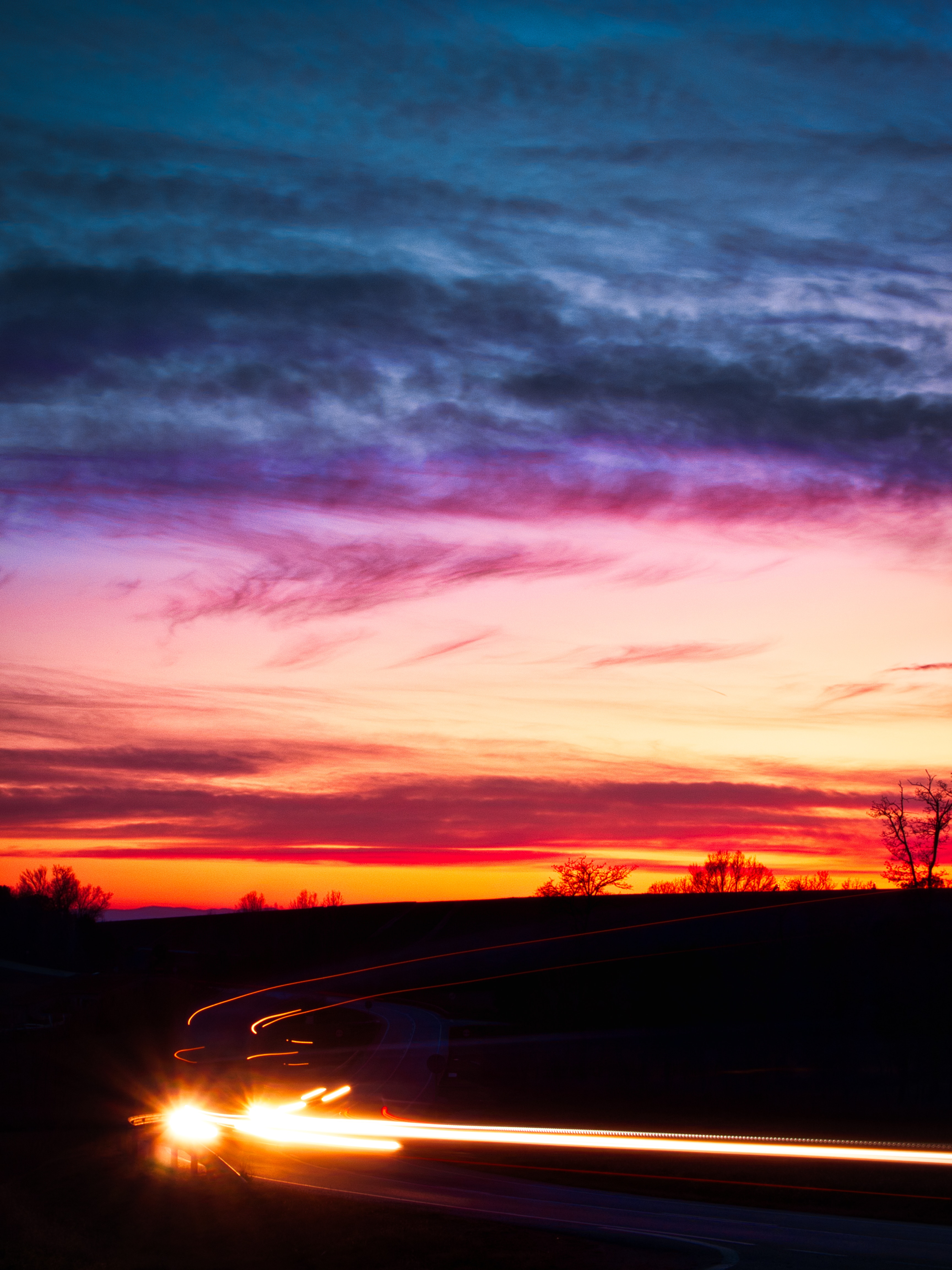 免费照片道路和夕阳