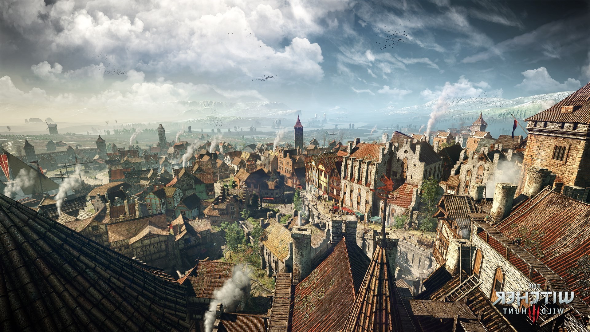 Wallpapers city cityscape The Witcher on the desktop