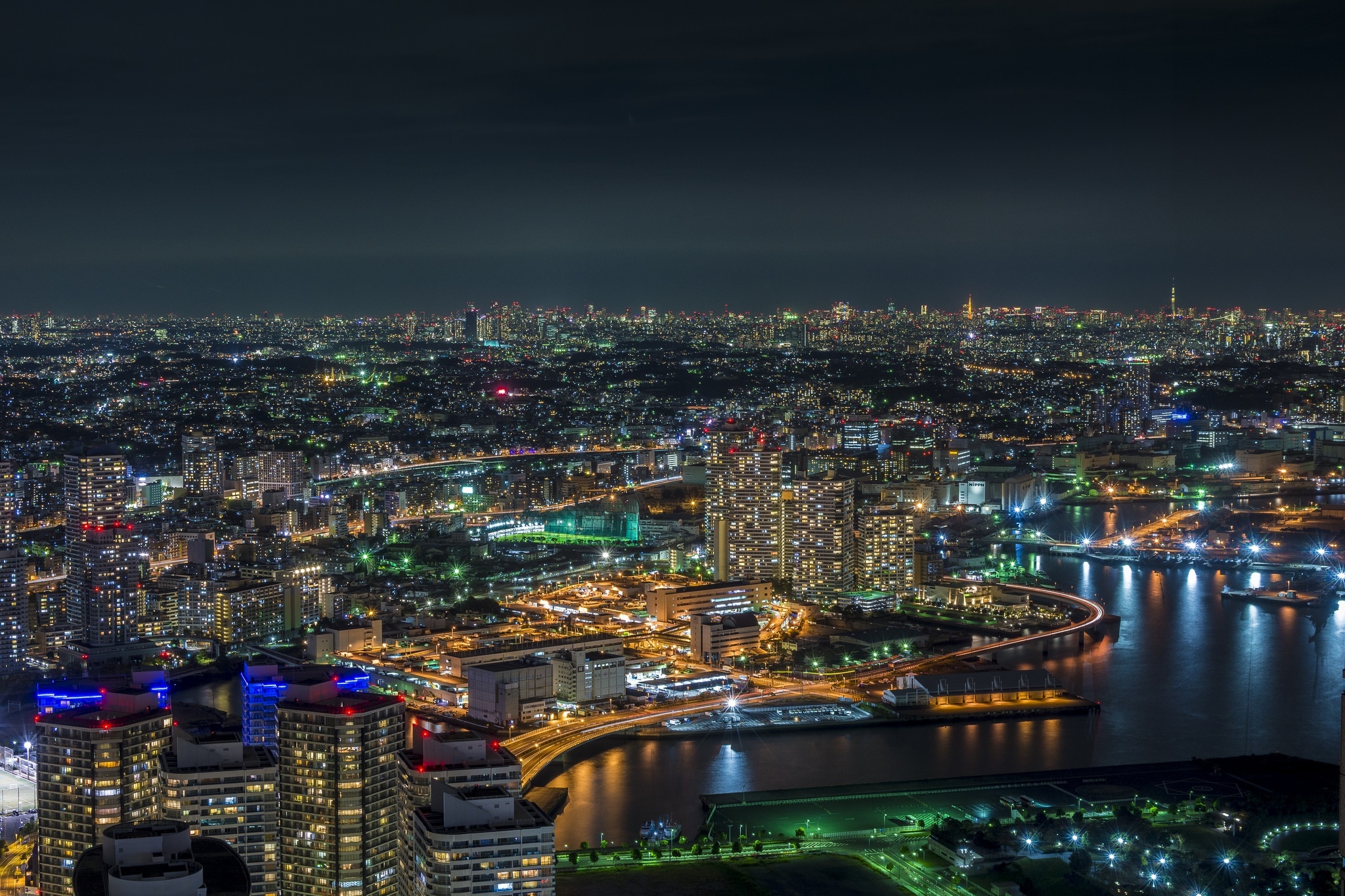 Wallpapers cityscape night Japan on the desktop