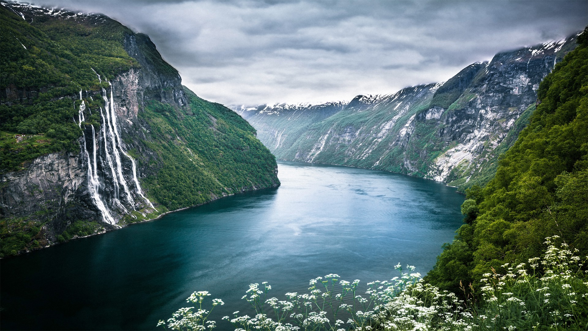 Free photo A river in the mountains of Norway