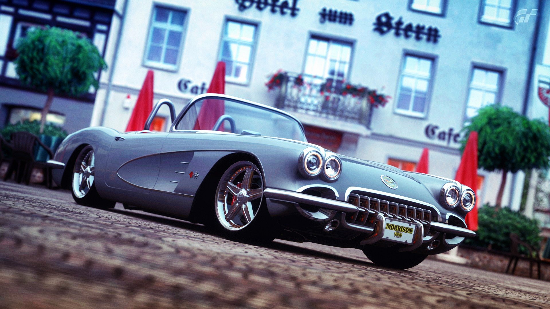 Free photo A vintage Chevrolet Corvette convertible