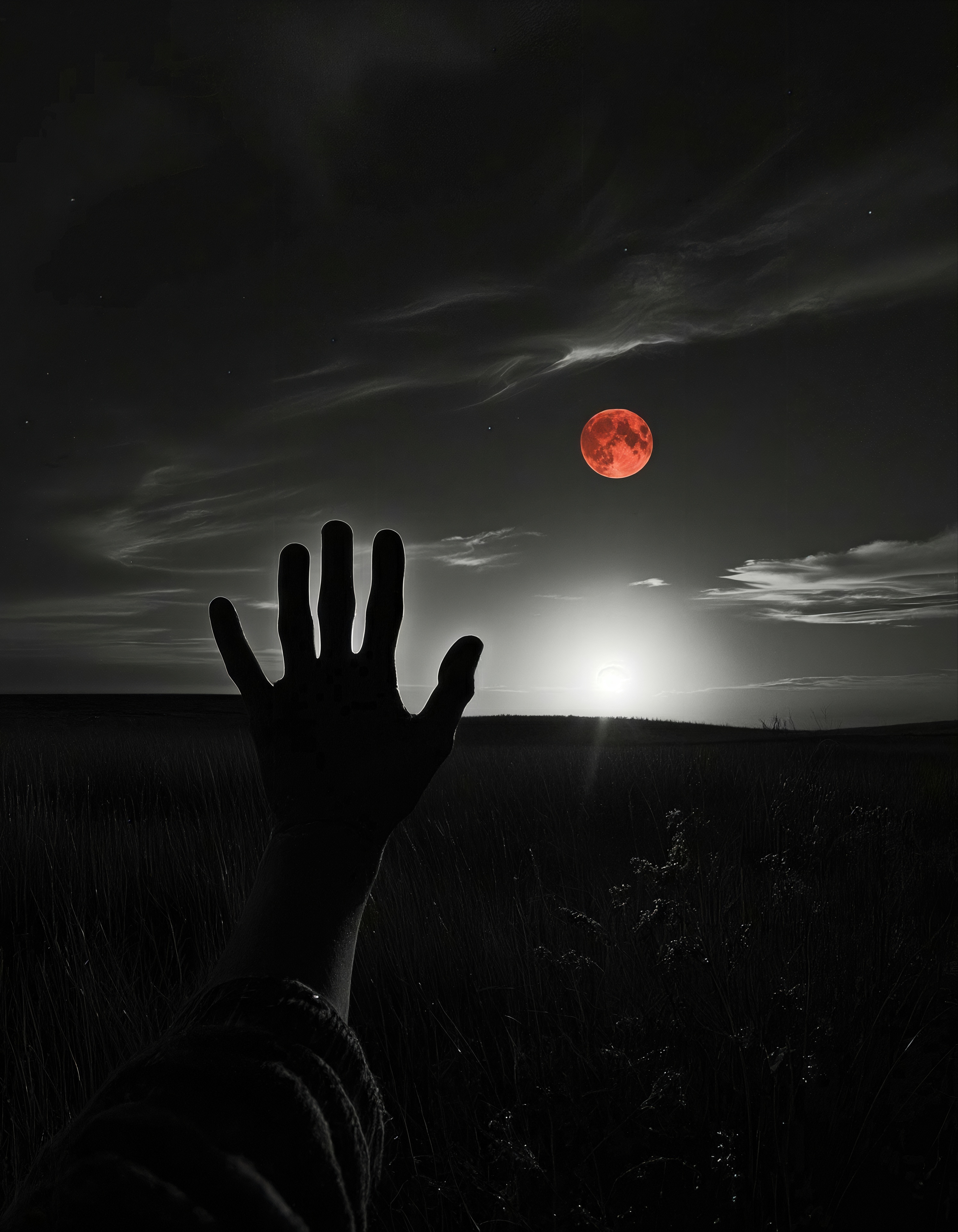 Wallpapers red moon eclipse blood moon on the desktop