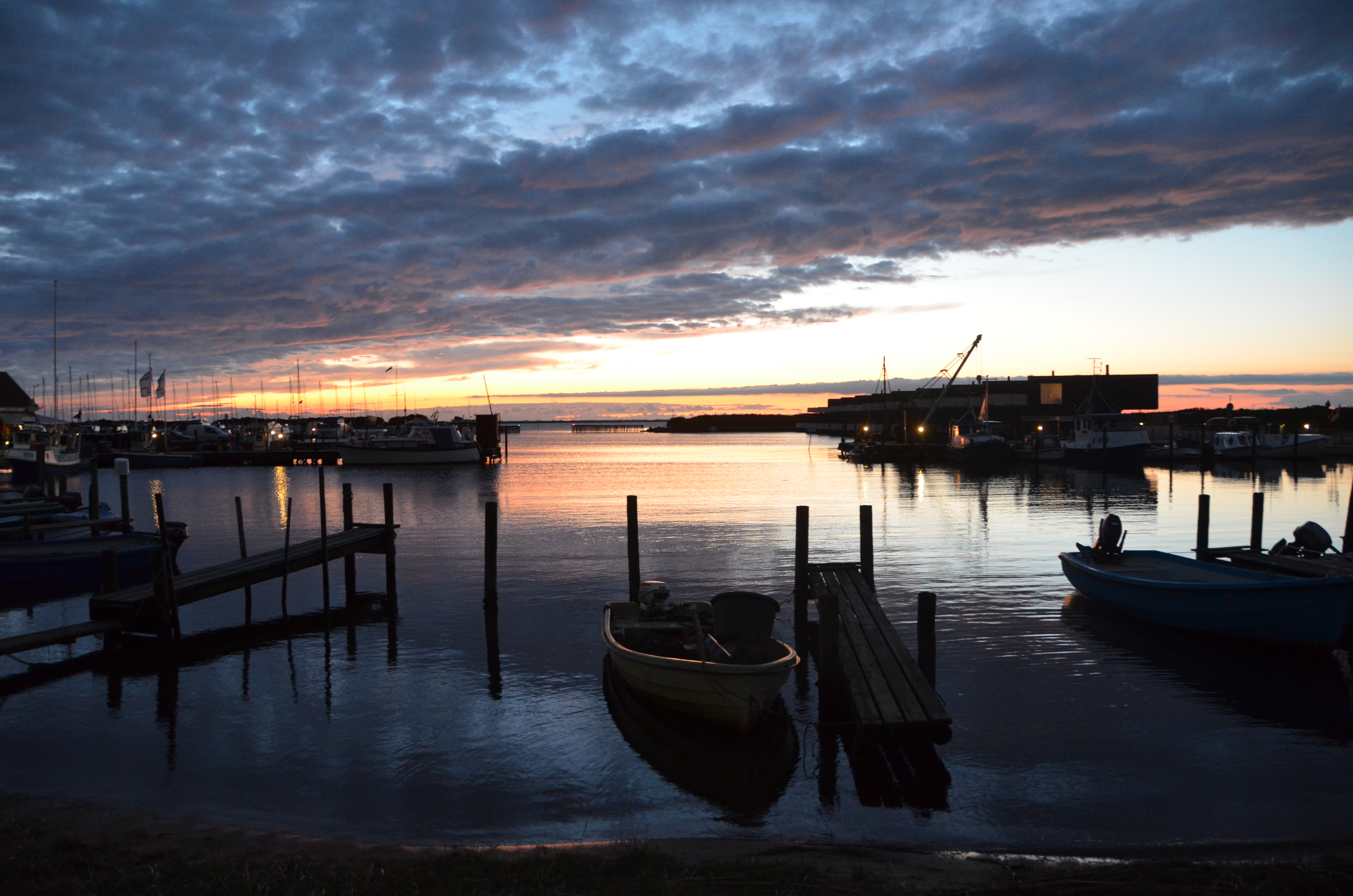 Free photo A harbor with boats in Denmark