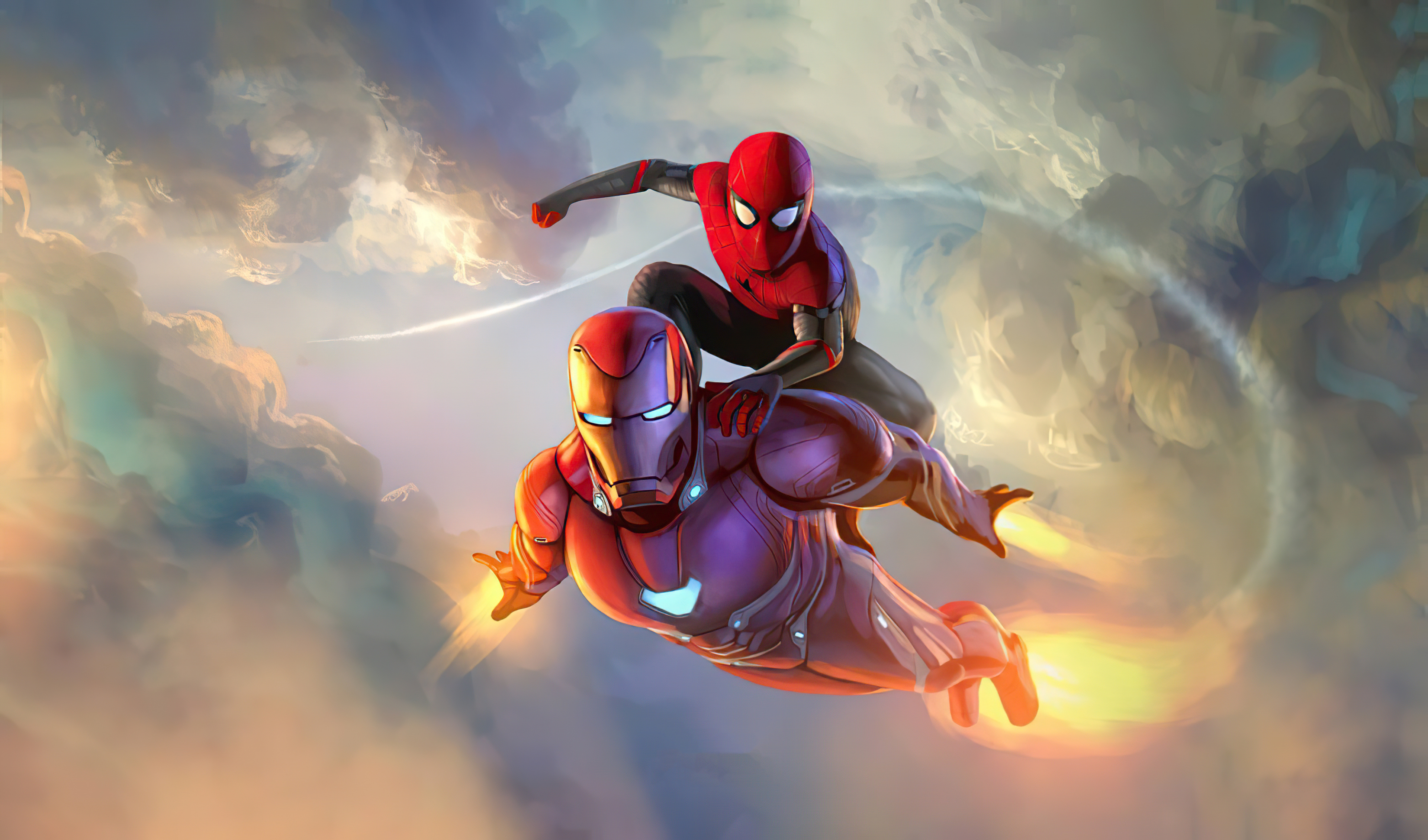 Wallpapers spider man flight superheroes on the desktop