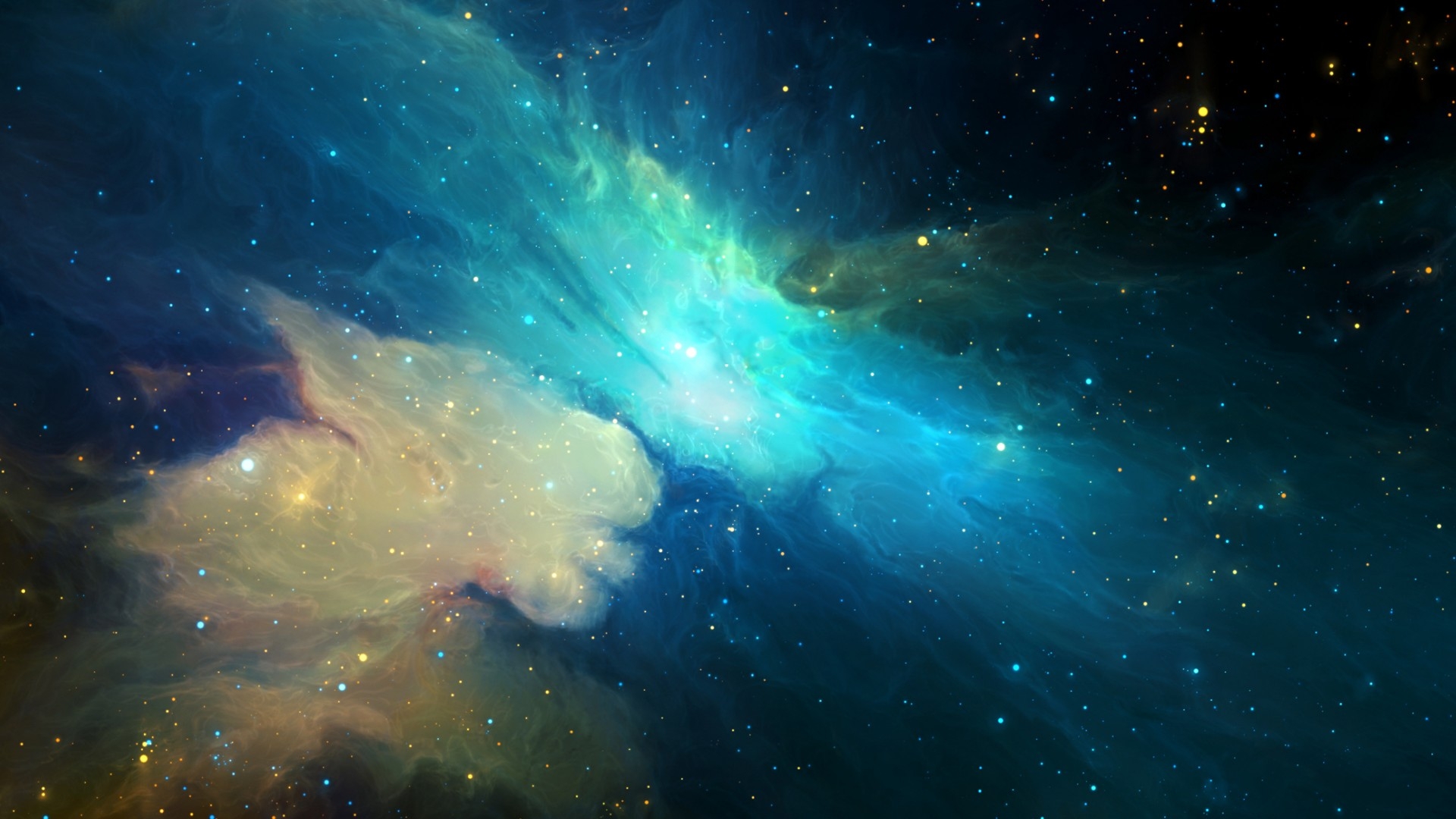 Бесплатное фото Красочная туманность со звездами где то в галактике