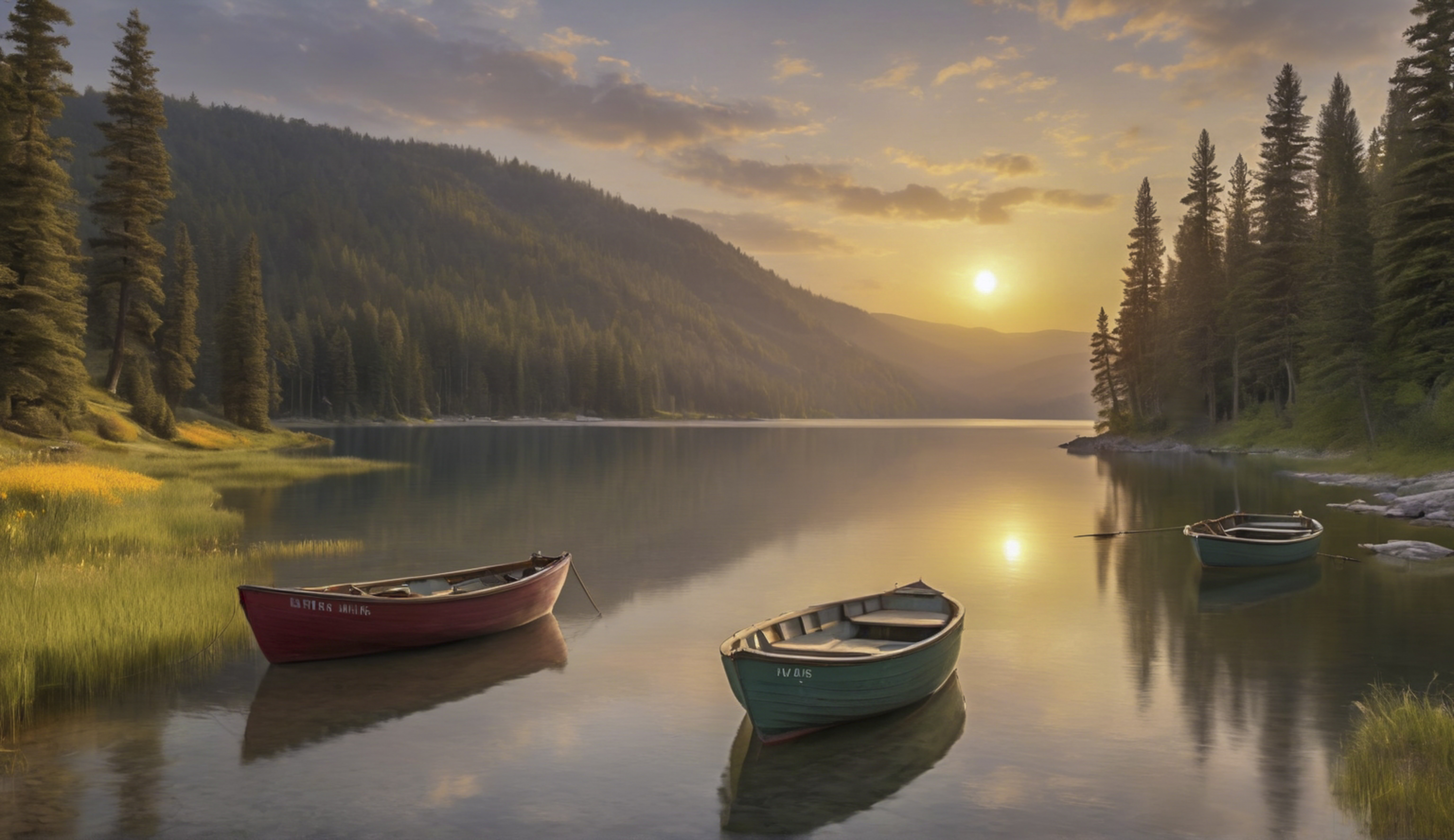 Бесплатное фото Вечерняя заводь