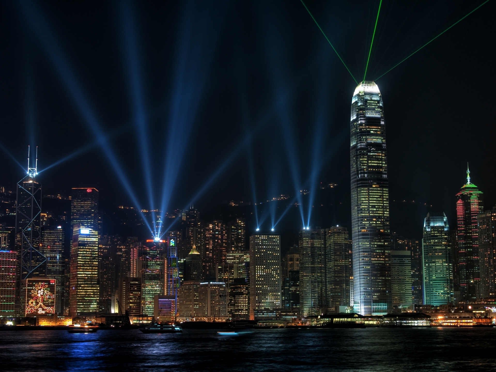 Wallpapers China hong kong night on the desktop