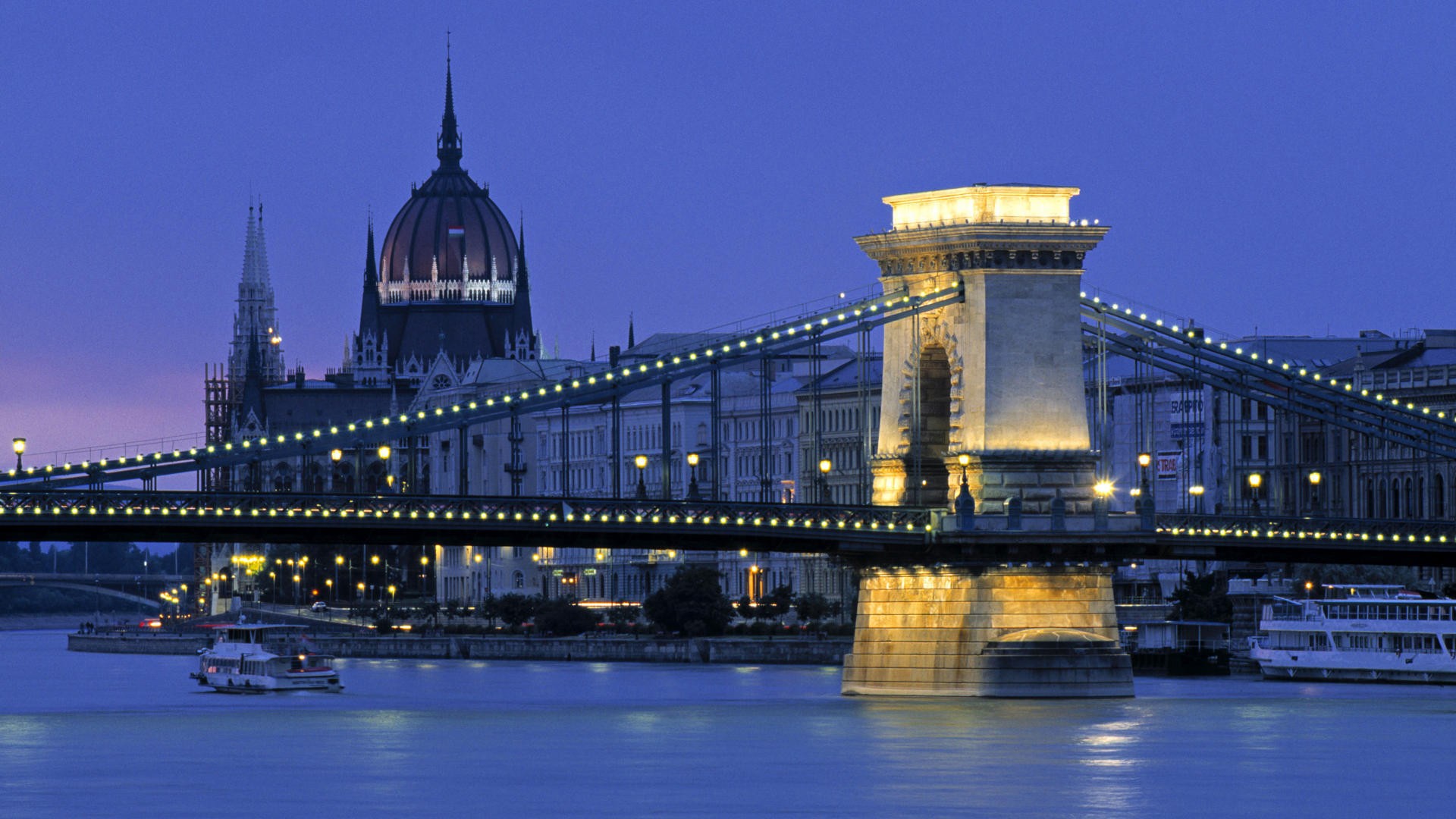 Budapest Evening: Chain Bridge and Parliament