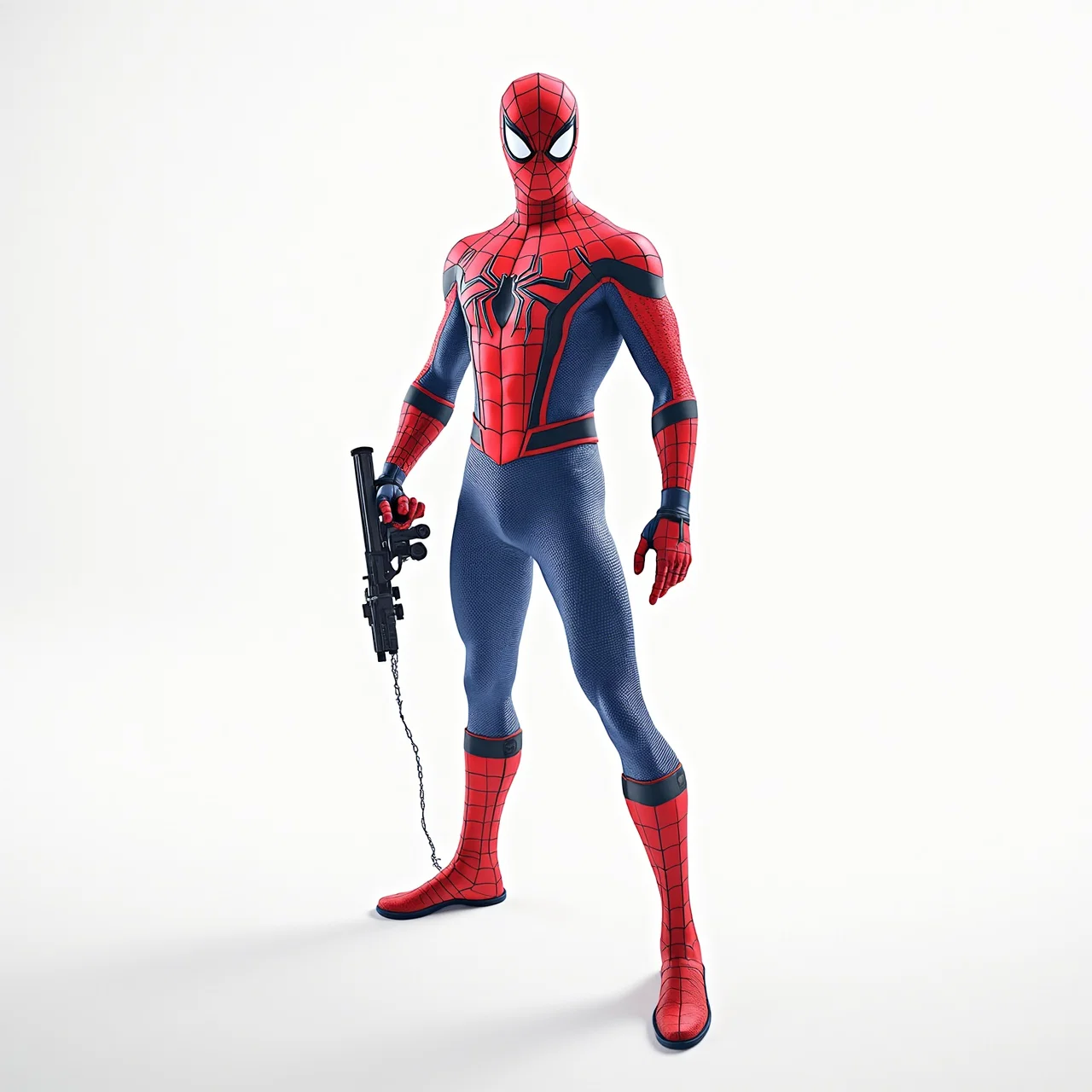 蜘蛛侠与玩具枪的合影