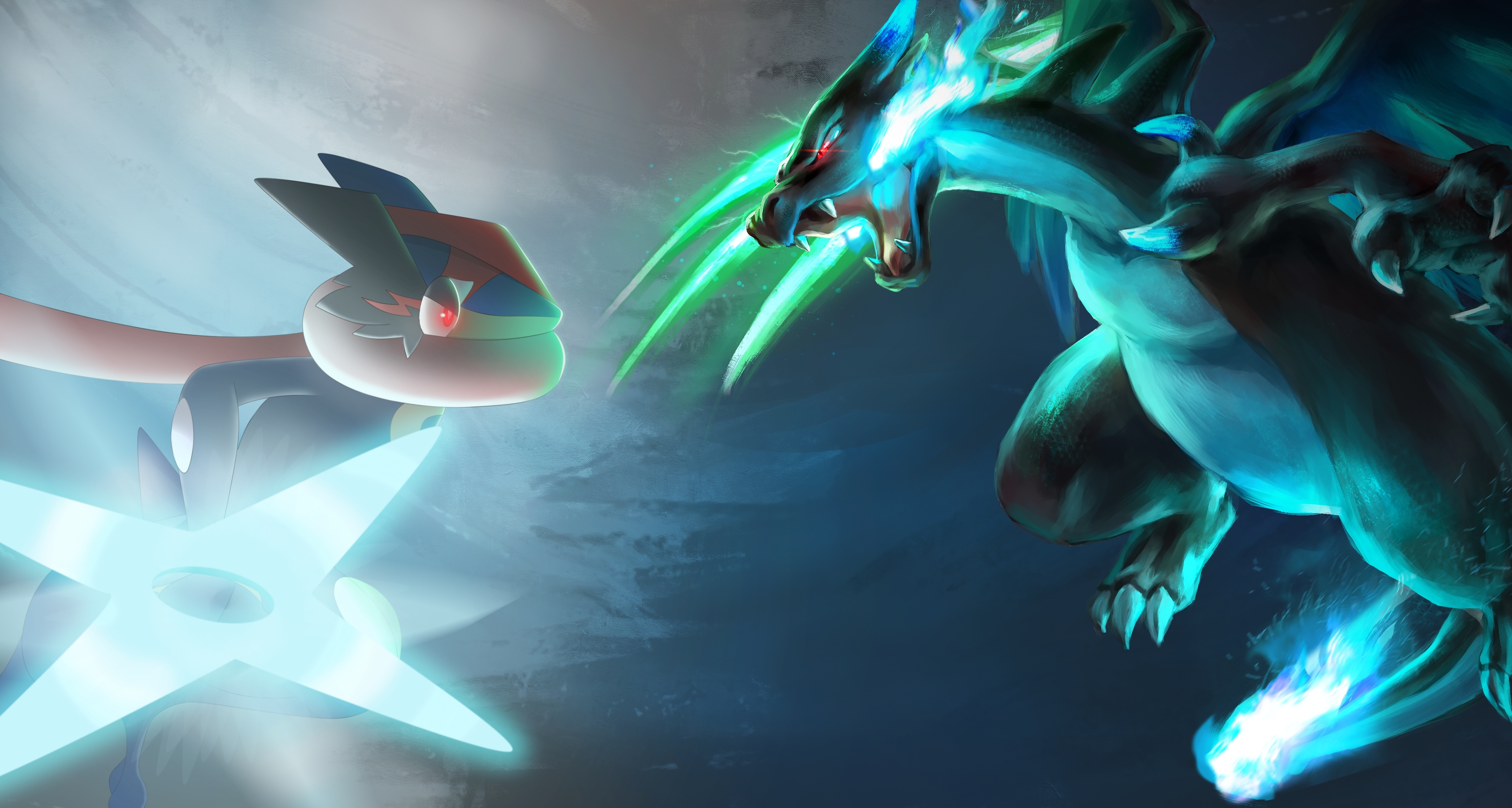 Wallpapers mega charizard x greninja pokemon xy on the desktop