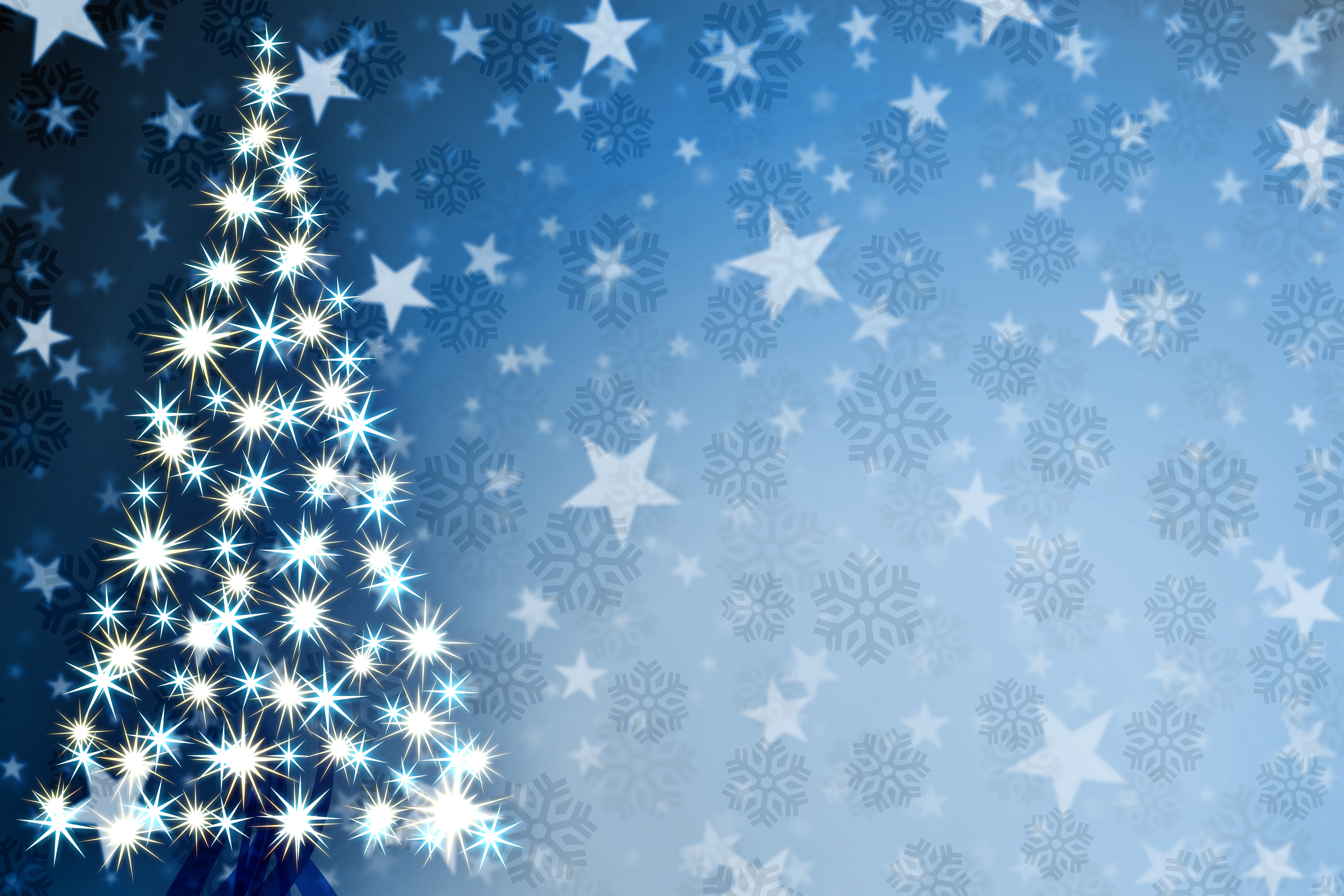 Wallpapers stars holidays decorated christmas tree on the desktop