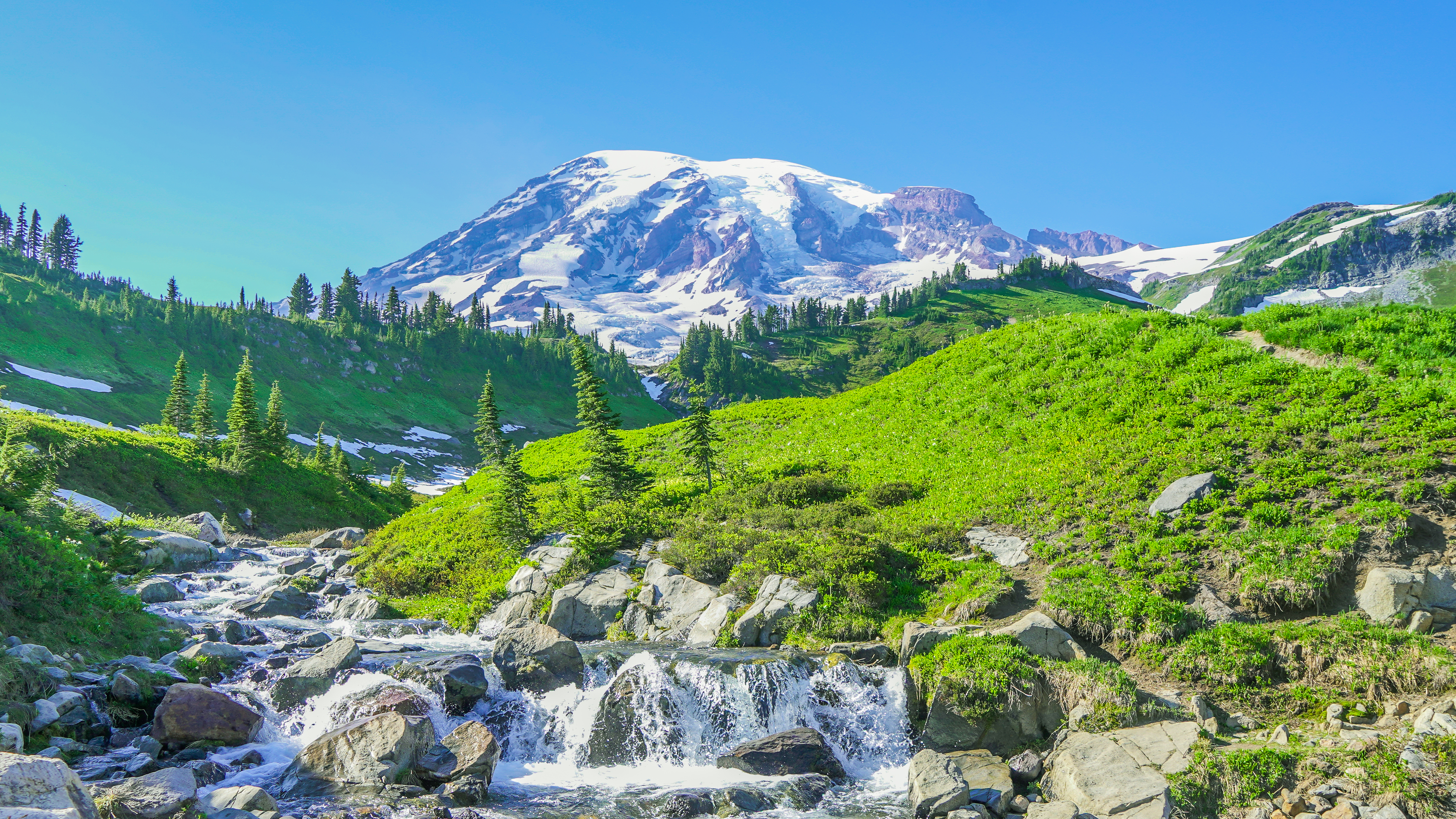 Wallpapers mountains waterfall nature on the desktop