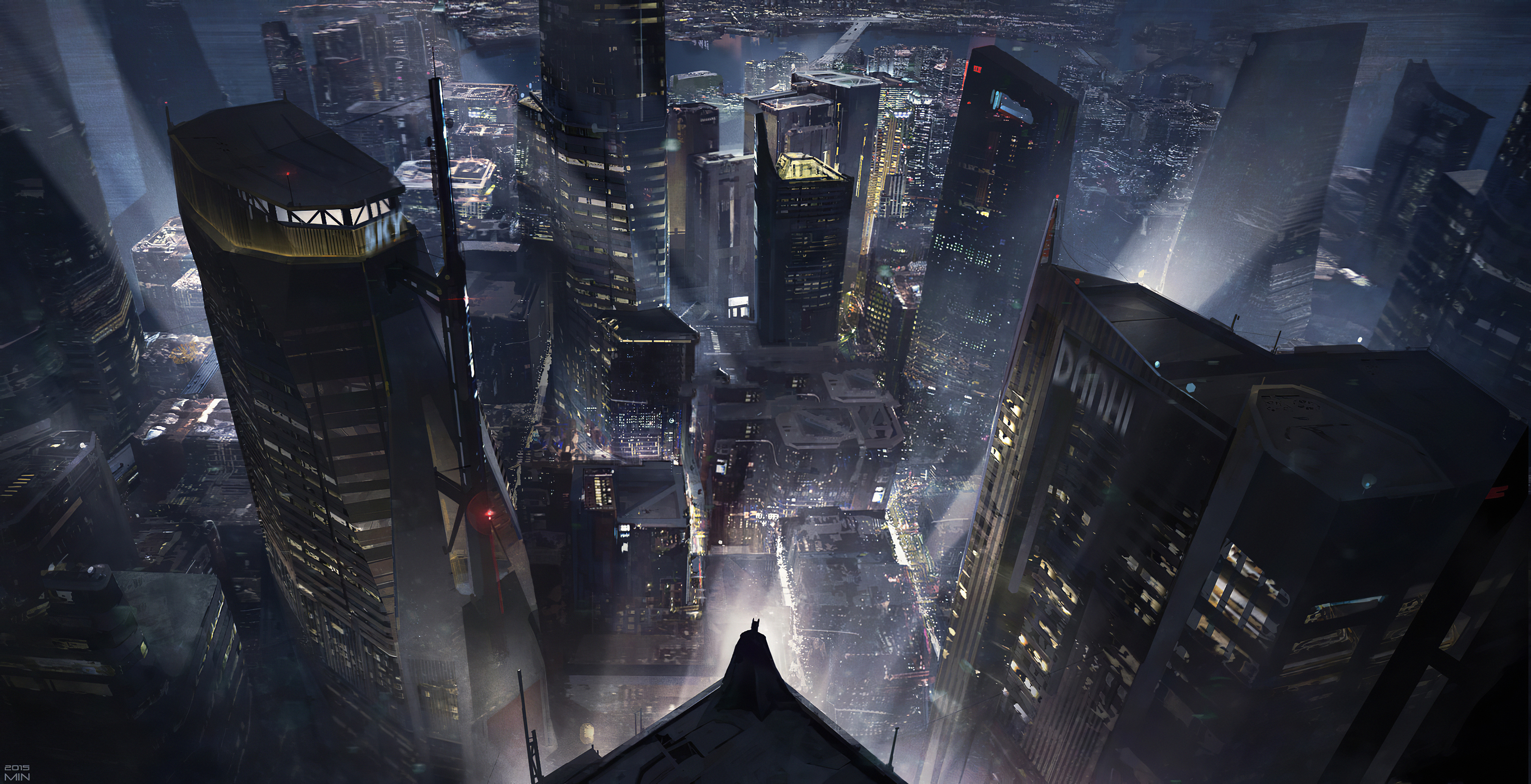 Wallpapers Batman superheroes night on the desktop