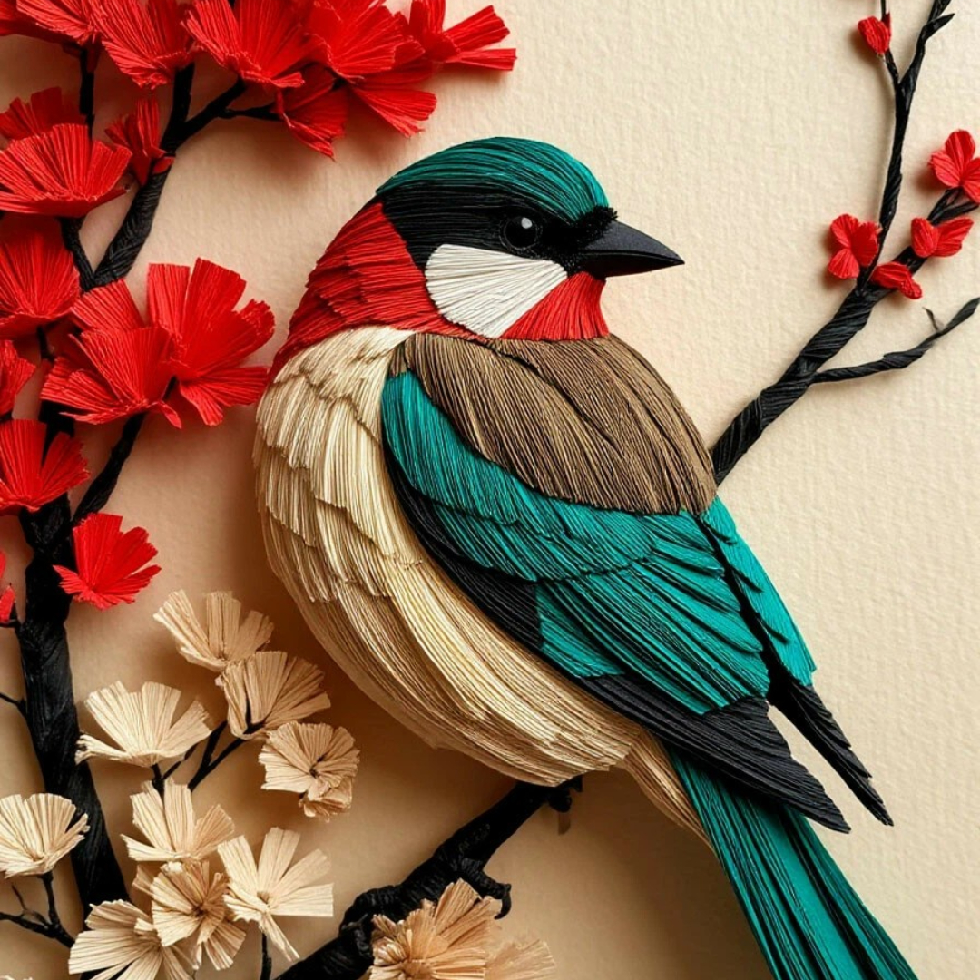 树枝上的一只巨大的鸟